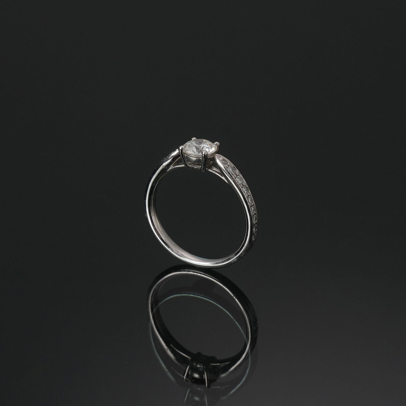 TIFFANY & CO.(USED)티파니 하모니 0.53ct 하프 파베 다이아링#47.5