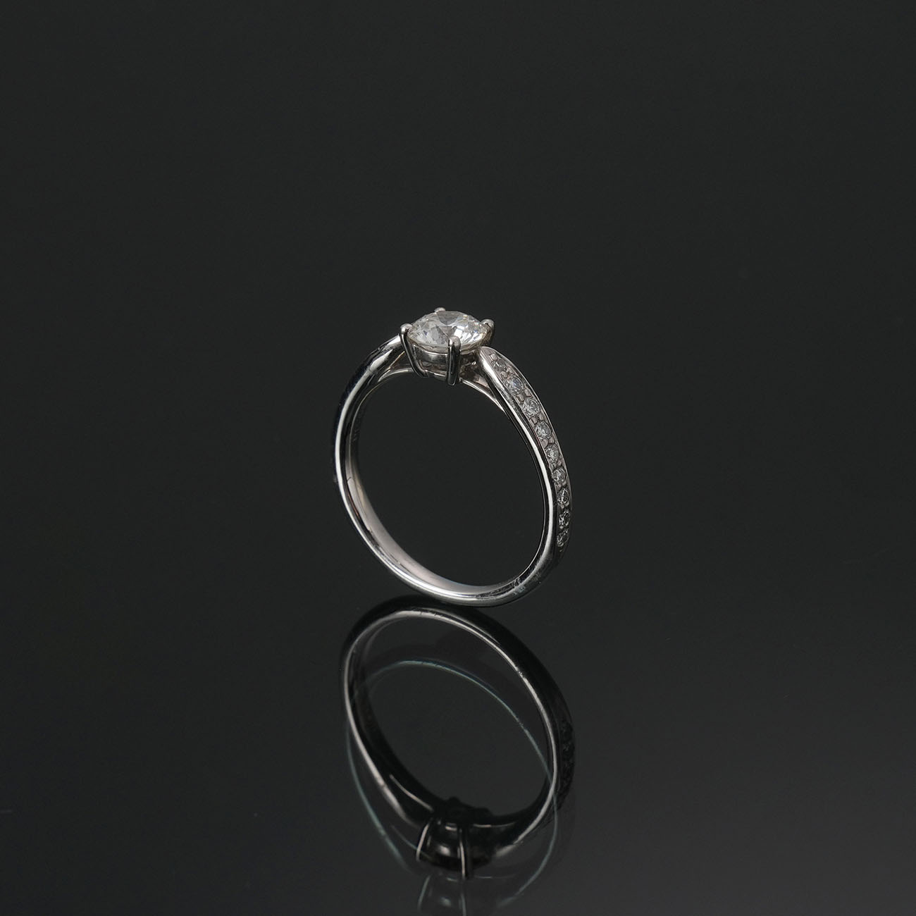 TIFFANY & CO.(USED)티파니 하모니 0.53ct 하프 파베 다이아링#47.5