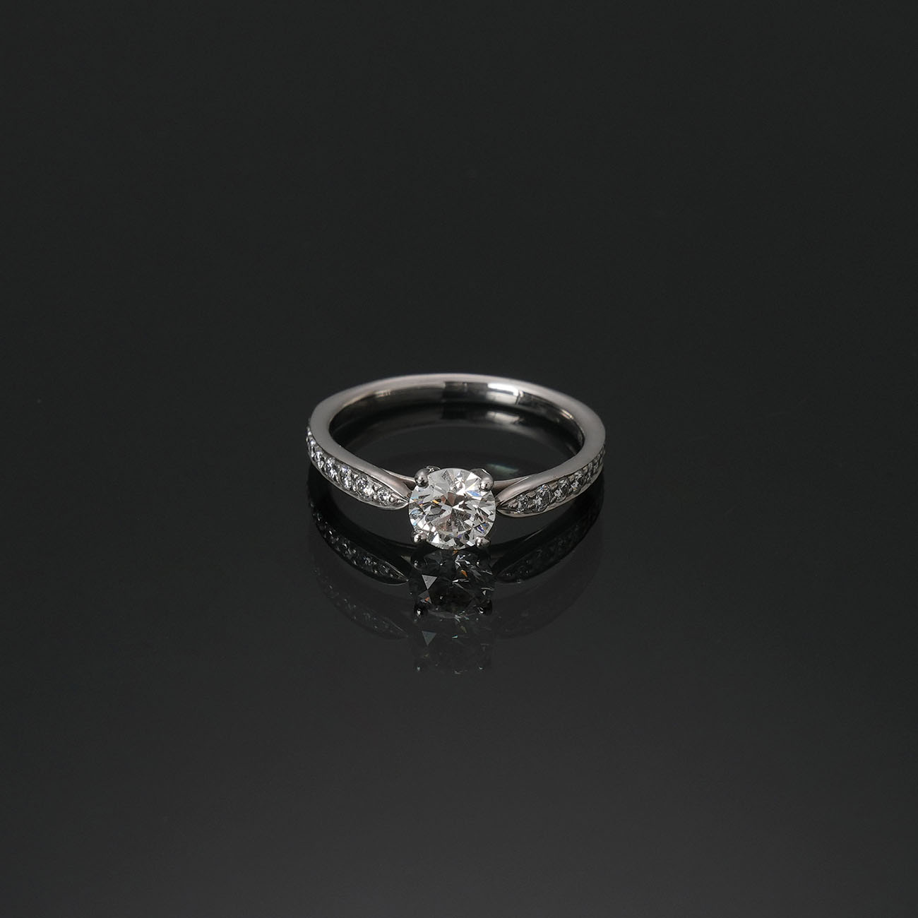 TIFFANY & CO.(USED)티파니 하모니 0.53ct 하프 파베 다이아링#47.5
