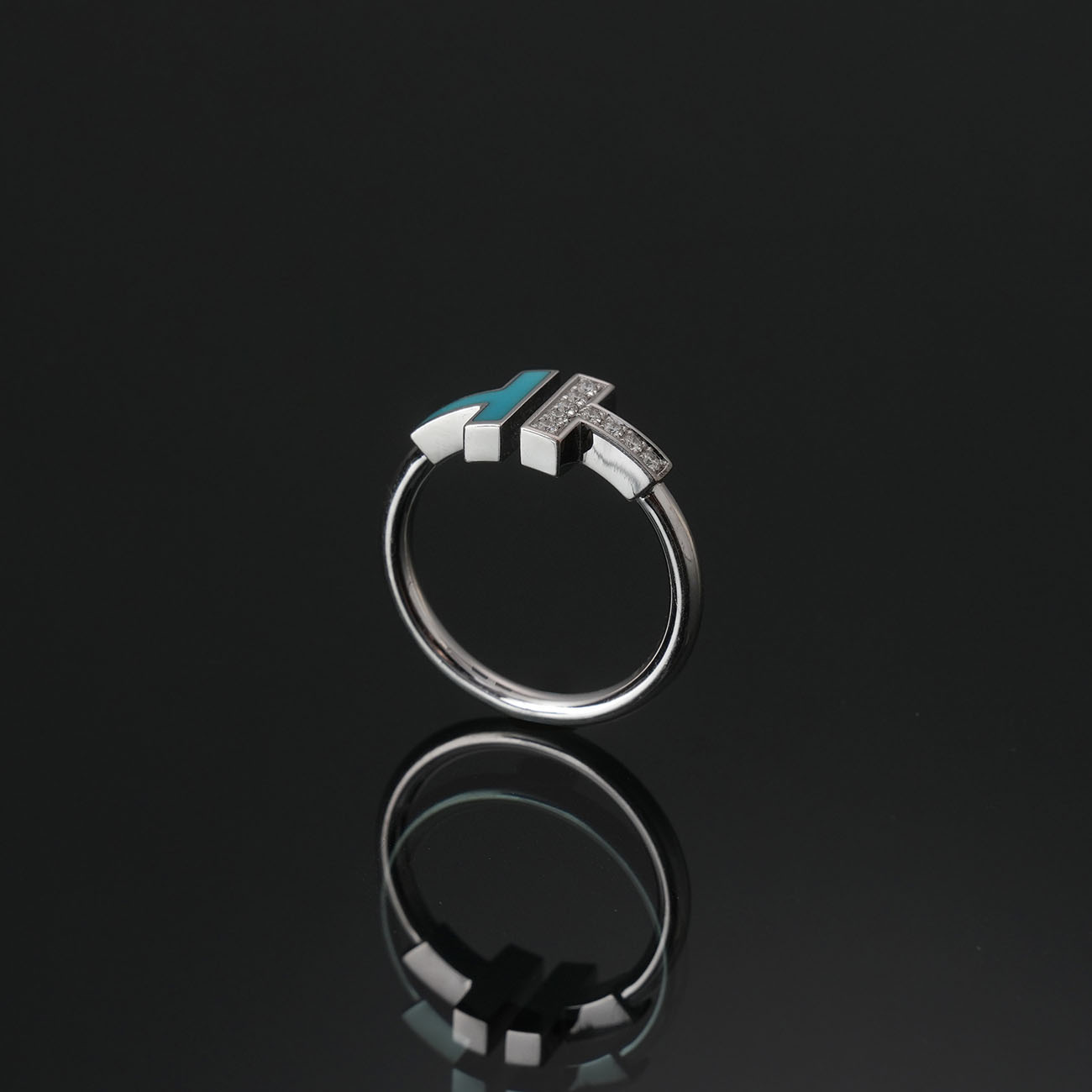 TIFFANY & CO.(USED)티파니 T 와이어 터콰이즈 다이아 링# 6