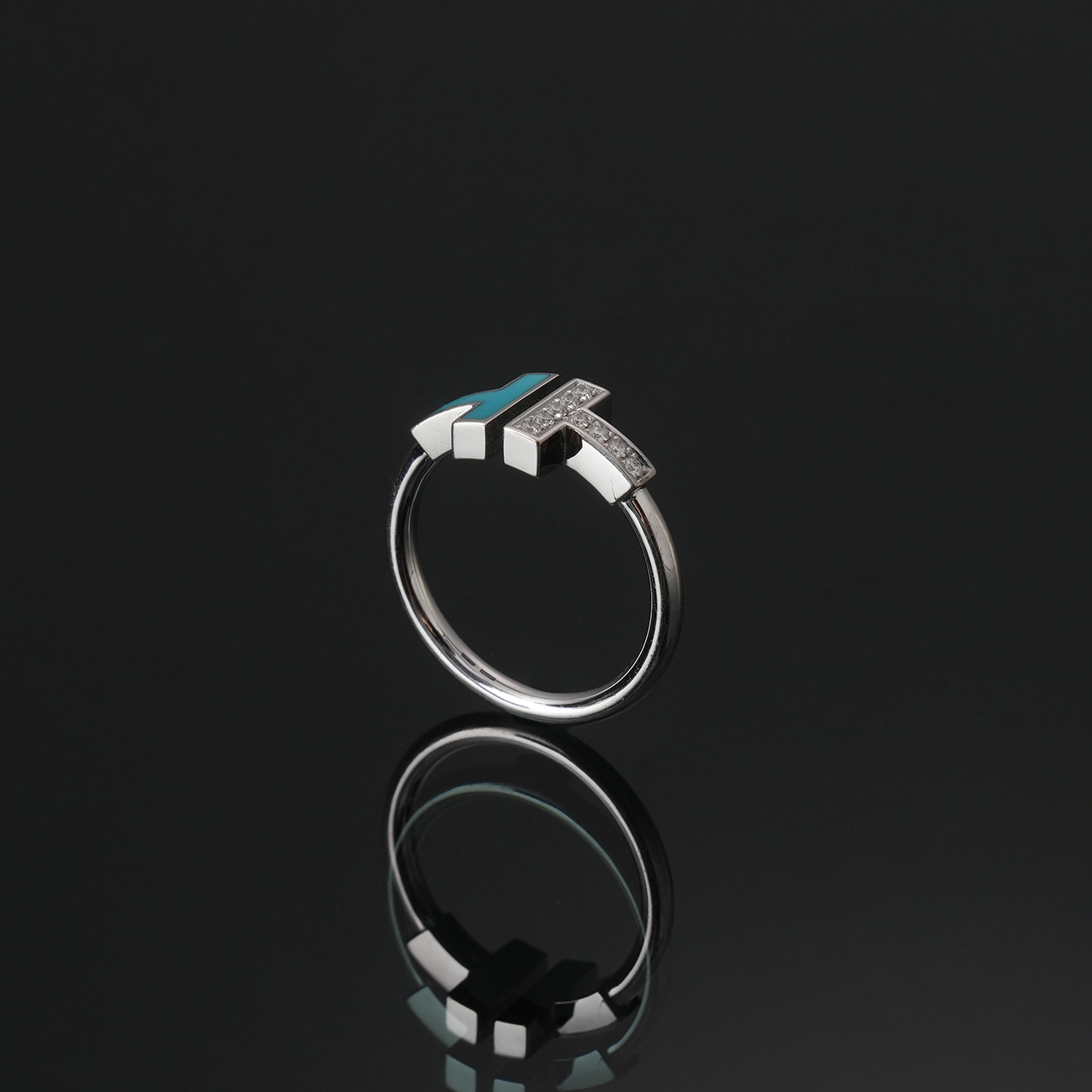 TIFFANY & CO.(USED)티파니 T 와이어 터콰이즈 다이아 링# 6