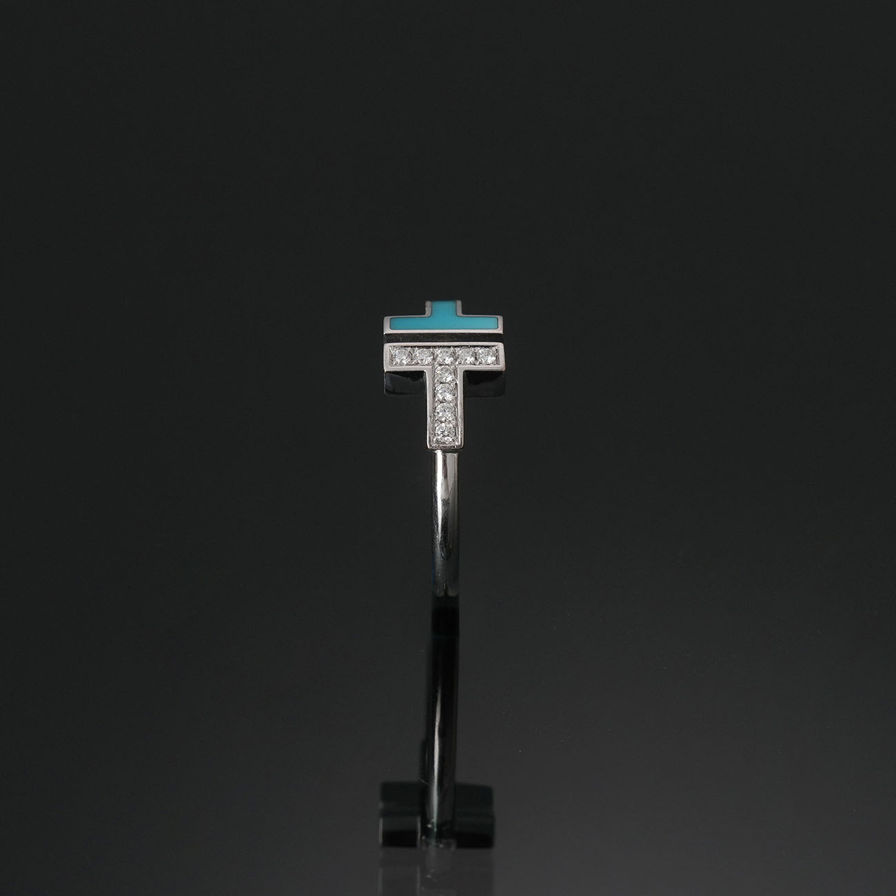 TIFFANY & CO.(USED)티파니 T 와이어 터콰이즈 다이아 링# 6