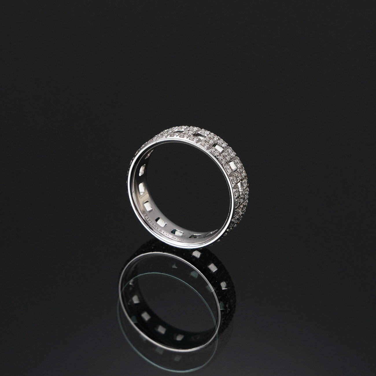 TIFFANY & CO.(USED)티파니앤코 파베 다이아몬드 T 트루 와이드 링 #53