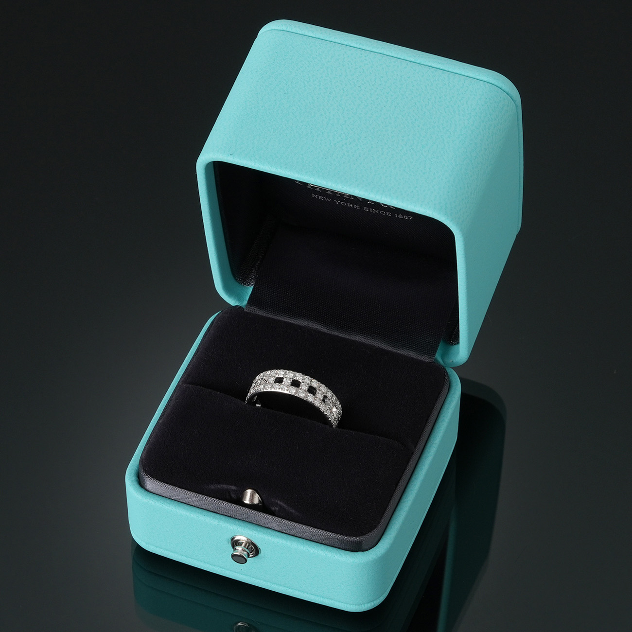 TIFFANY & CO.(USED)티파니앤코 파베 다이아몬드 T 트루 와이드 링 #53