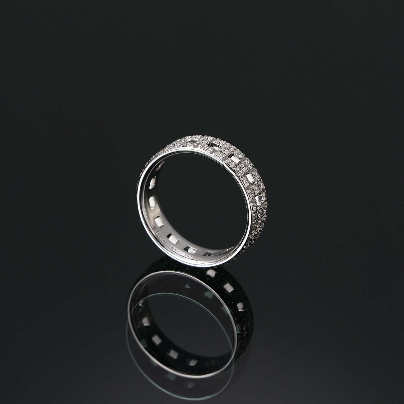 TIFFANY & CO.(USED)티파니앤코 파베 다이아몬드 T 트루 와이드 링 #53