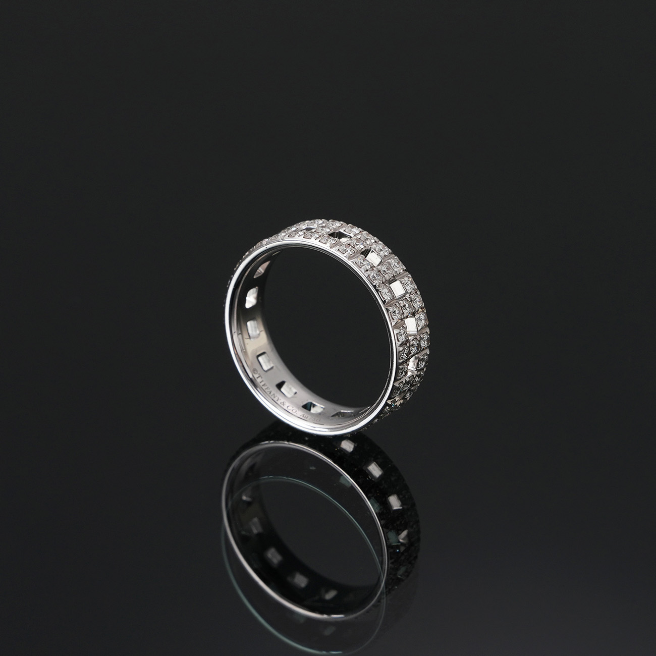 TIFFANY & CO.(USED)티파니앤코 파베 다이아몬드 T 트루 와이드 링 #53
