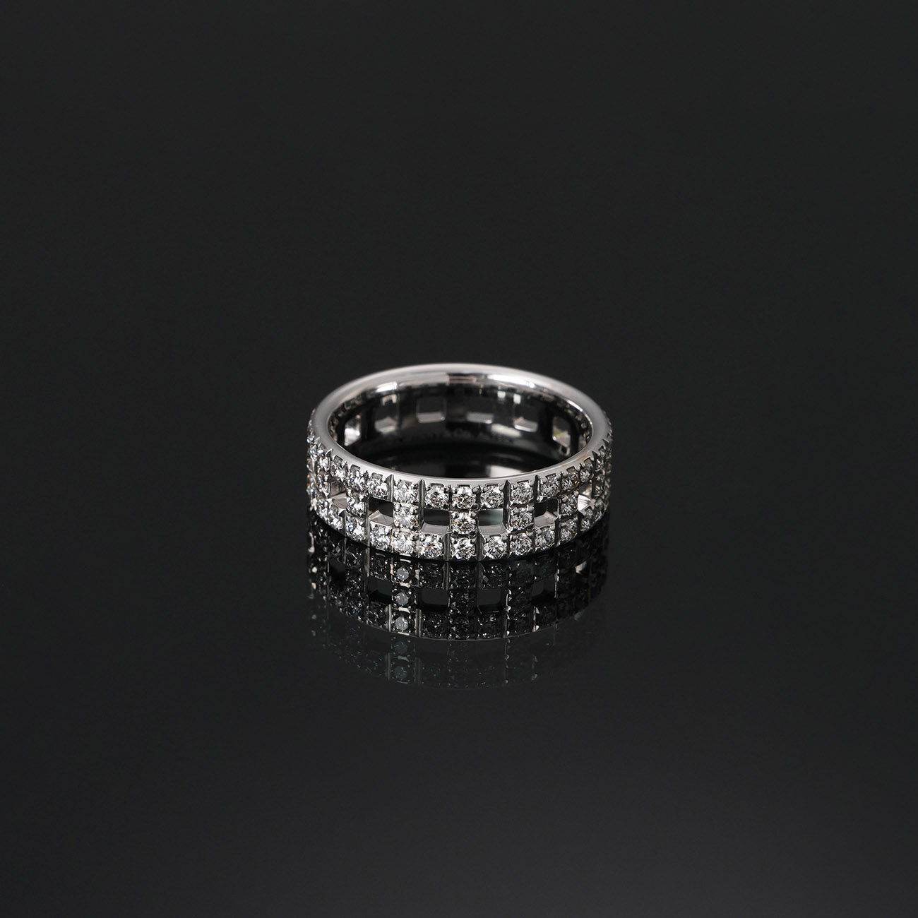 TIFFANY & CO.(USED)티파니앤코 파베 다이아몬드 T 트루 와이드 링 #53