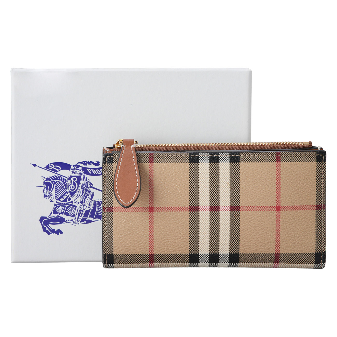 BURBERRY(USED)버버리 8094454 A7026 빈티지 체크 바이폴드 지퍼 장지갑