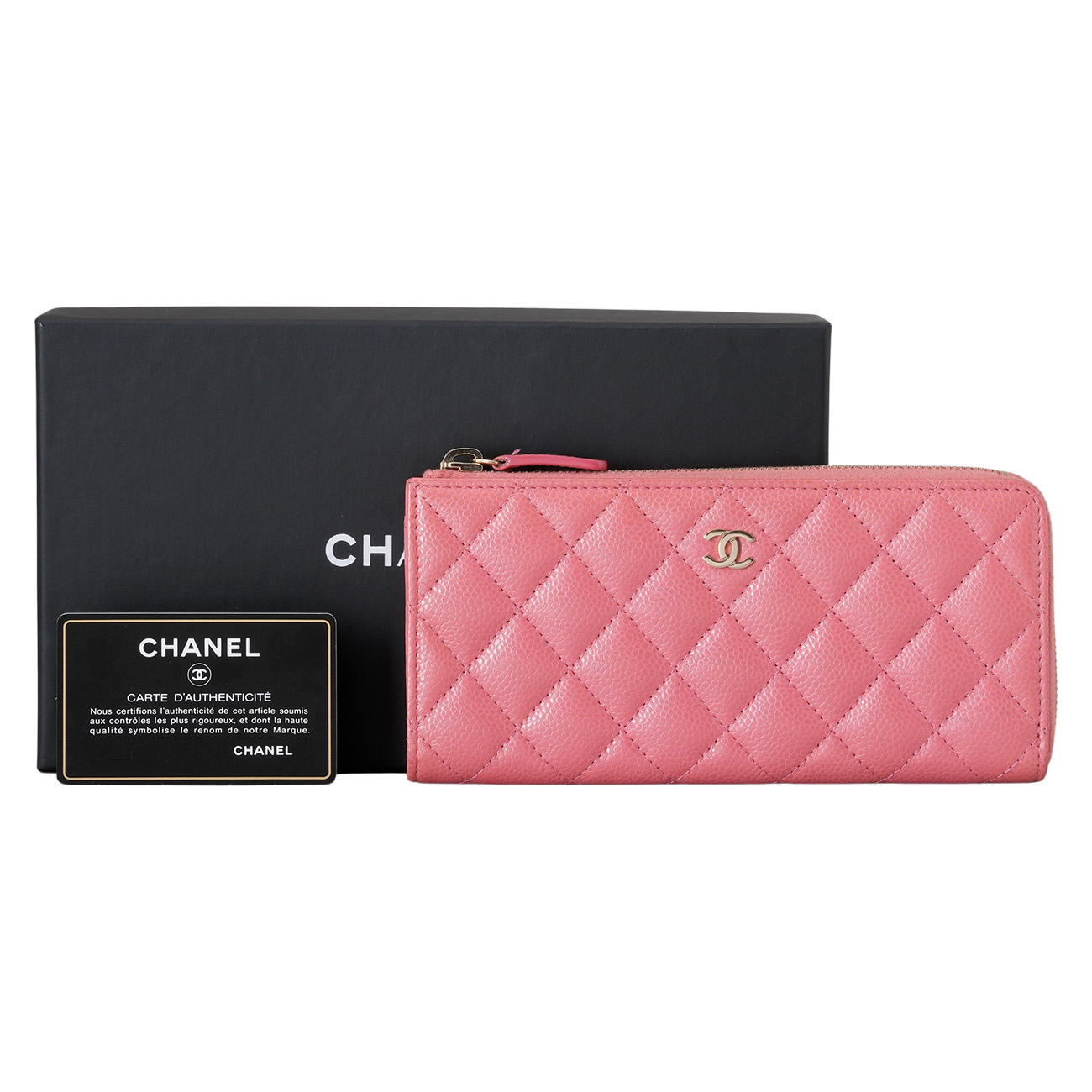 CHANEL(USED)샤넬 A68778 캐비어 지퍼 장지갑