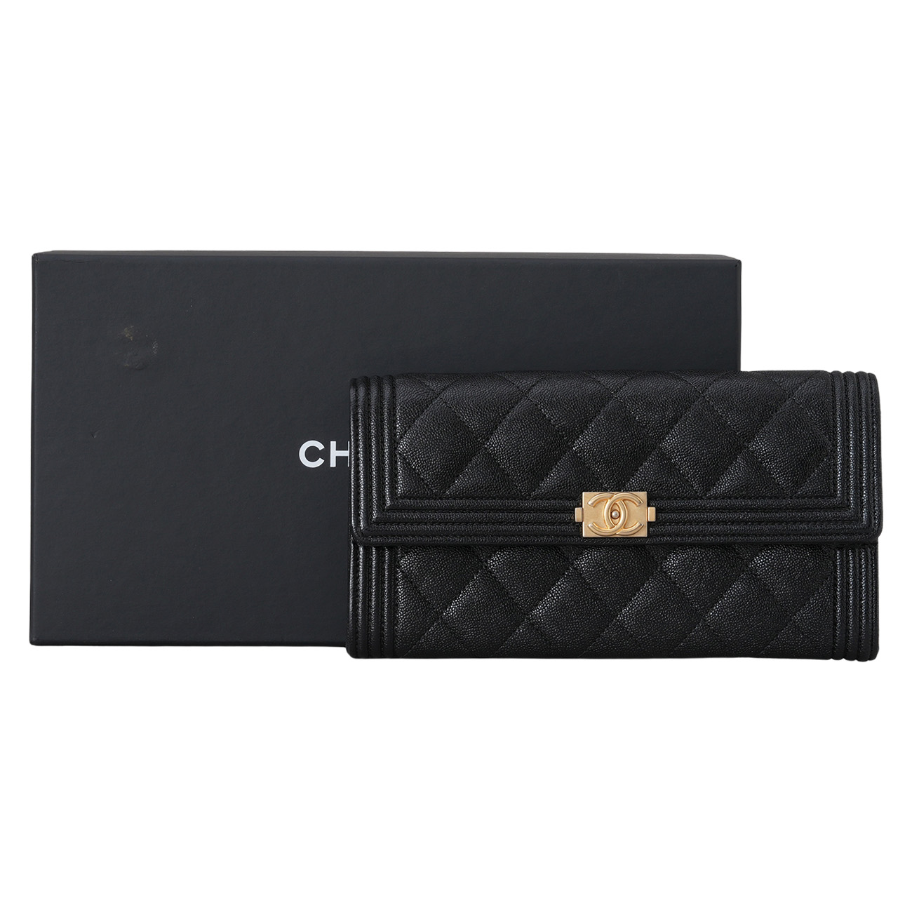 CHANEL(USED)샤넬 A80286 캐비어 보이샤넬 장지갑