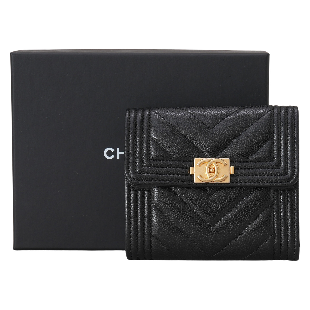 CHANEL(NEW)샤넬 A80734 캐비어 보이샤넬 반지갑