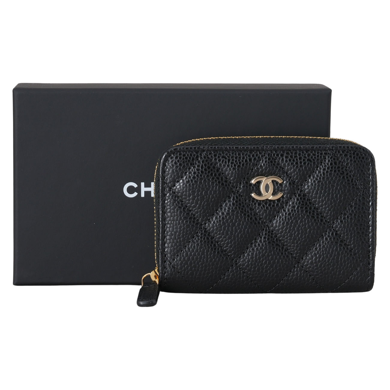 CHANEL(USED)샤넬 캐비어 클래식 지퍼 카드지갑