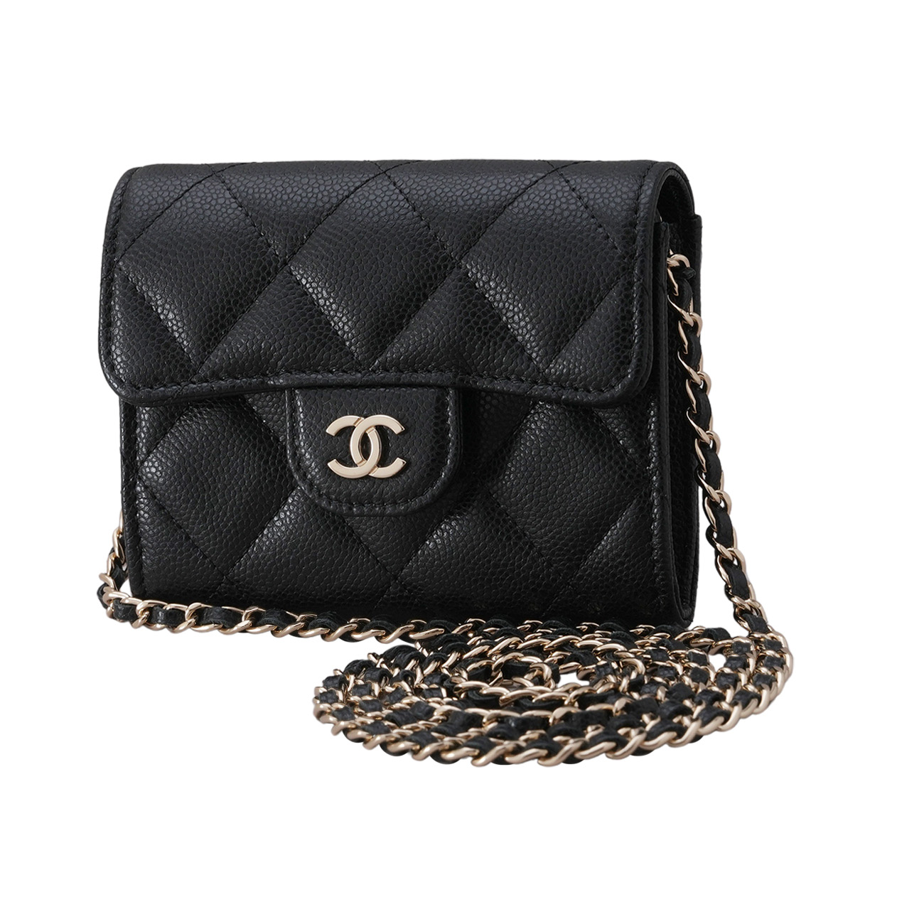 CHANEL(USED)샤넬 캐비어 클래식 미니 월렛 체인