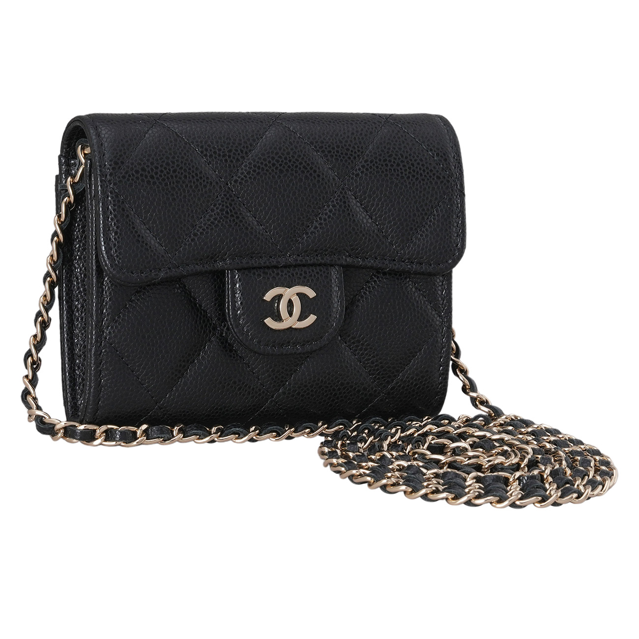CHANEL(USED)샤넬 캐비어 클래식 미니 월렛 체인