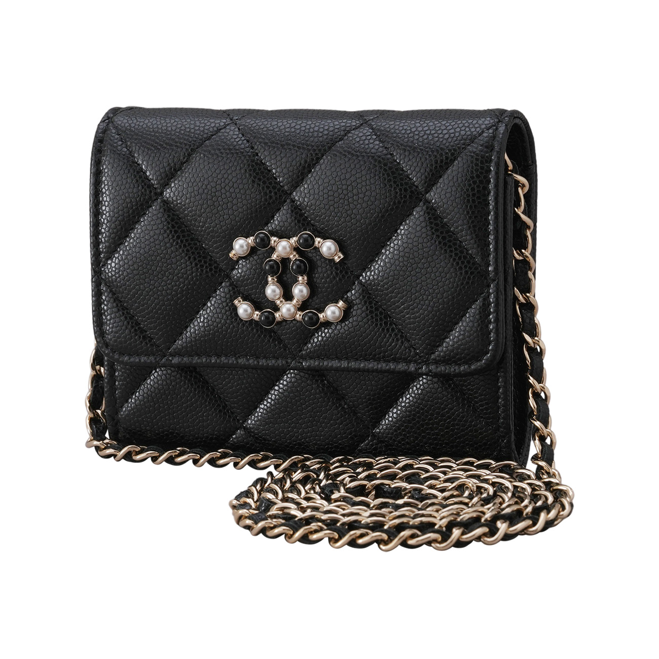 CHANEL(USED)샤넬 시즌 캐비어 체인 지갑