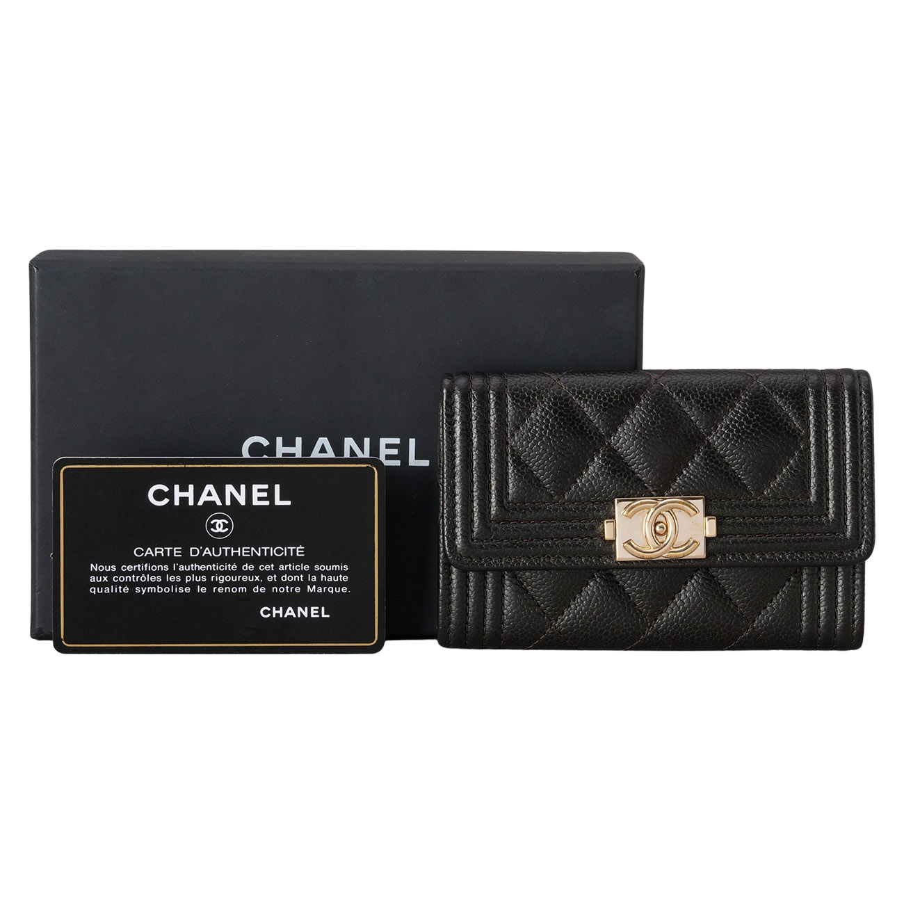 CHANEL(USED)샤넬 캐비어 보이샤넬 카드지갑