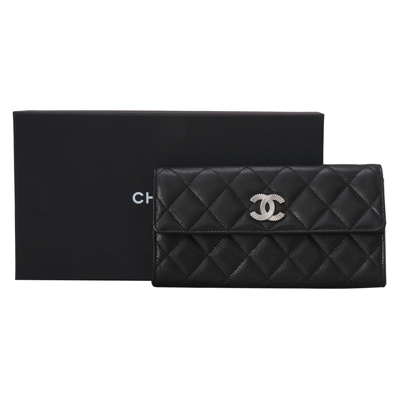CHANEL(USED)샤넬 캐비어 시즌 플랩 장지갑