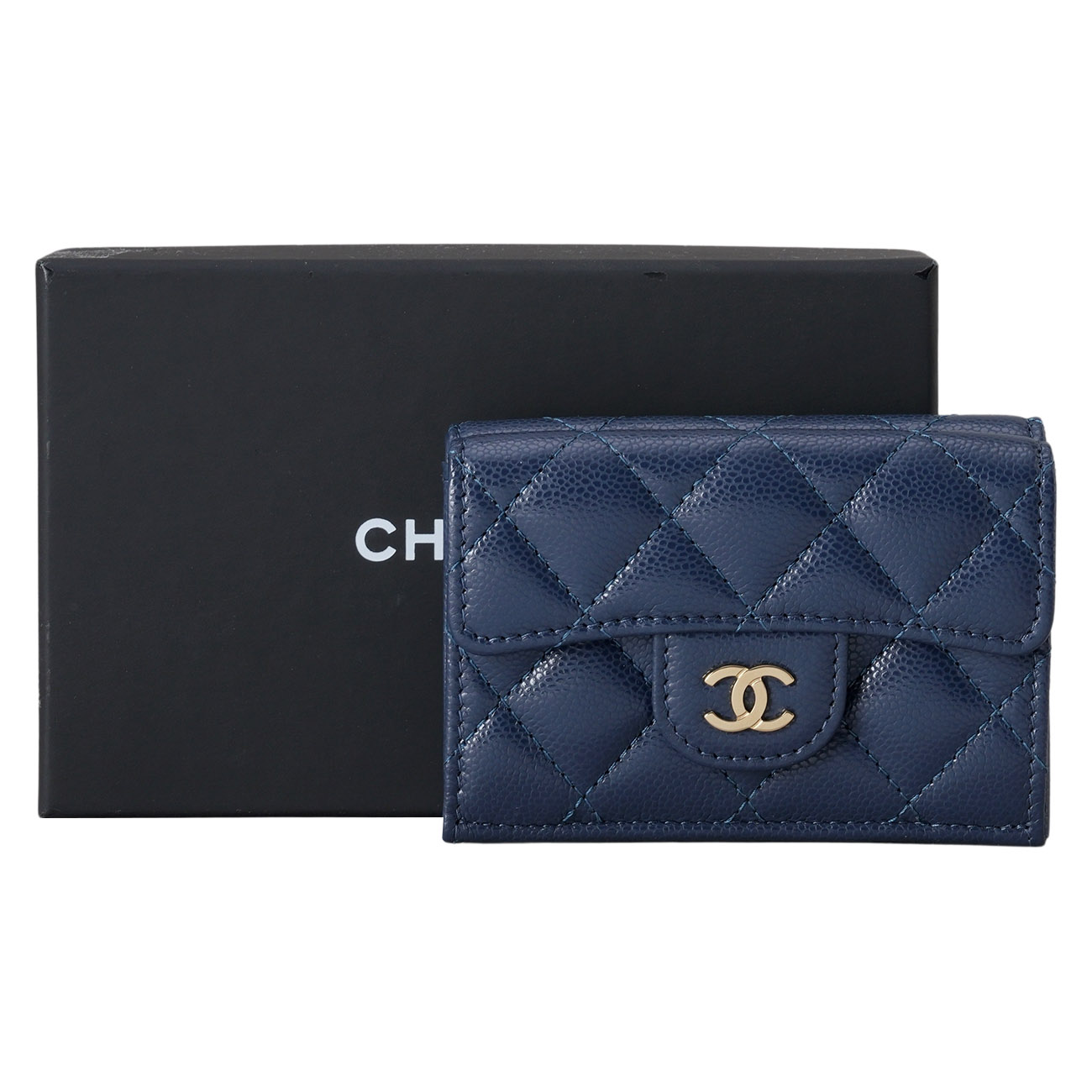 CHANEL(USED)샤넬 캐비어 3단 반지갑