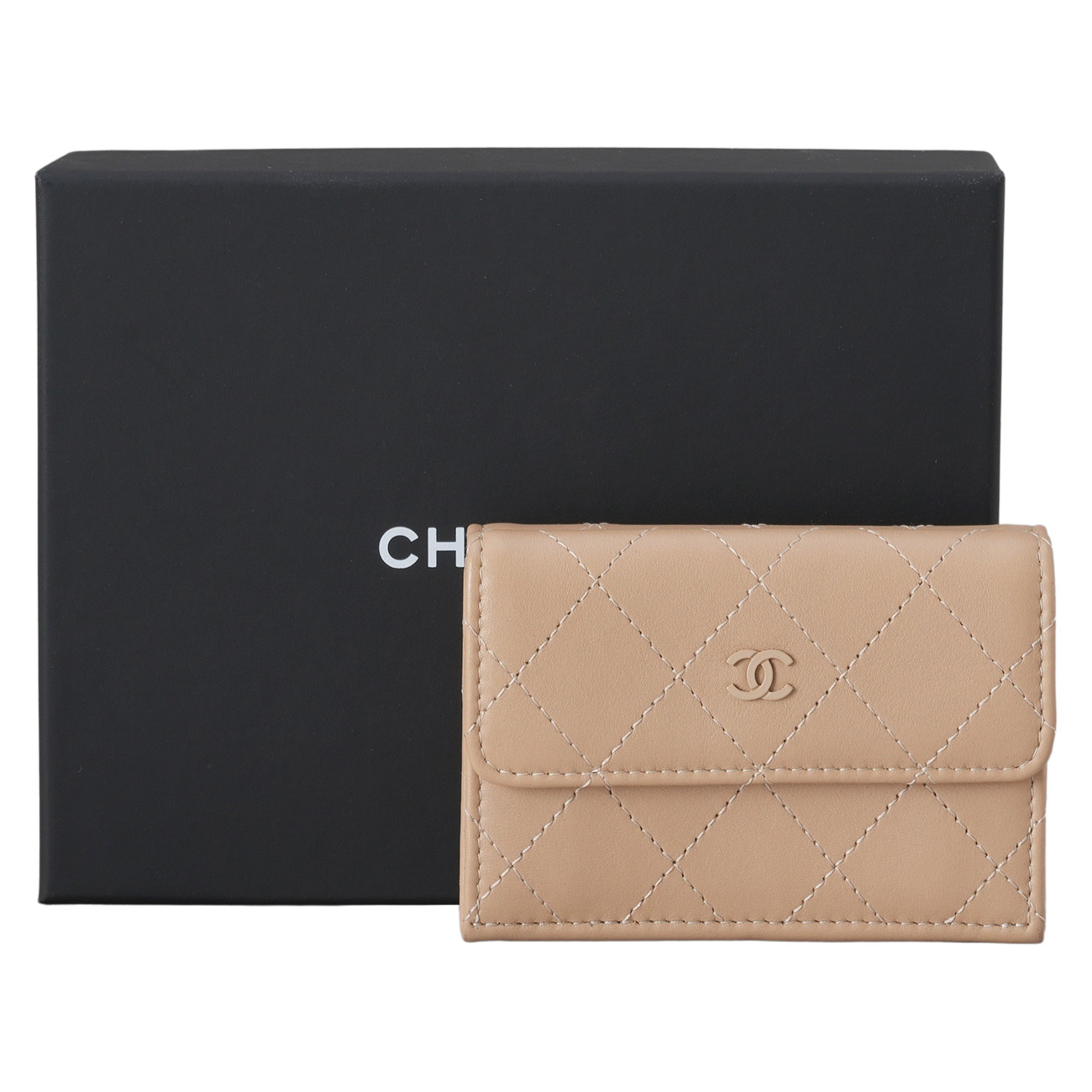 CHANEL(USED)샤넬 AP3882 시즌 3단 반지갑 베이지