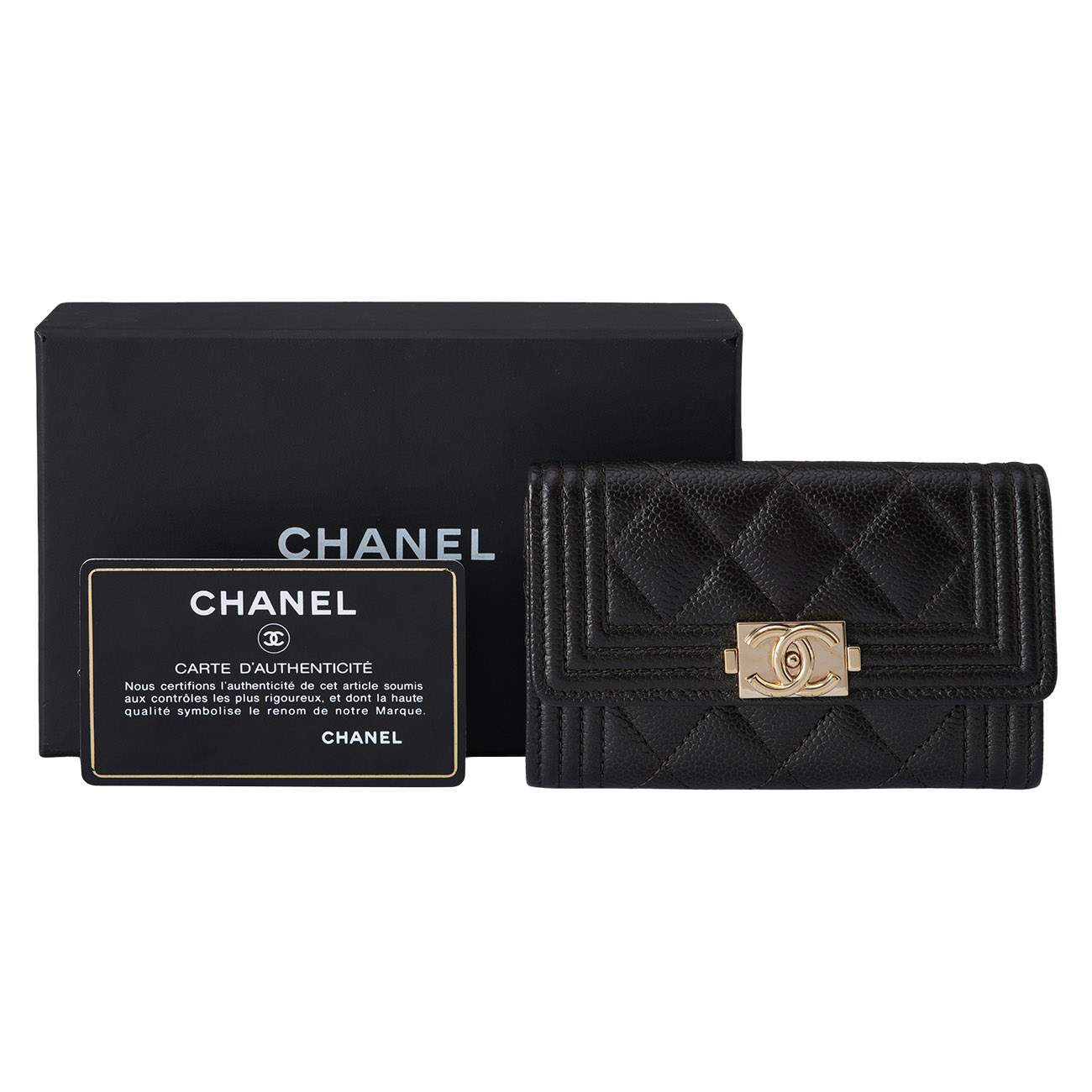 CHANEL(USED)샤넬 캐비어 보이샤넬 카드지갑