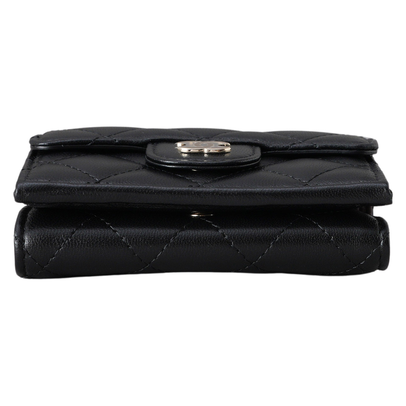 CHANEL(USED)샤넬 램스킨 3단 반지갑 블랙