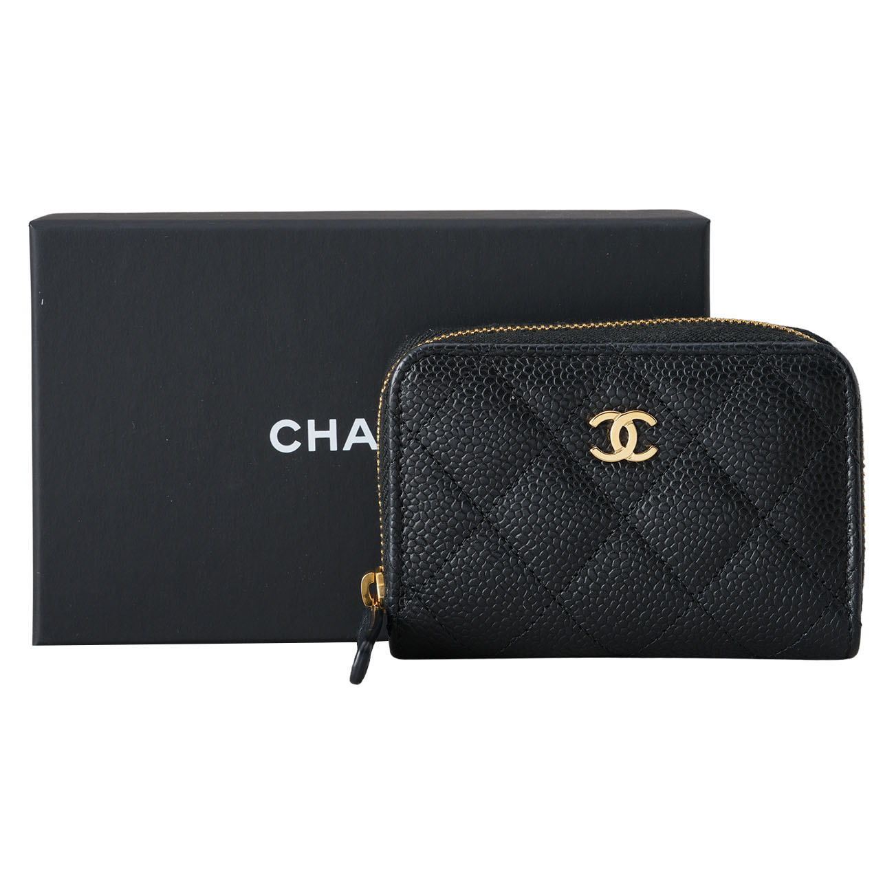CHANEL(USED)샤넬 캐비어 지퍼 카드지갑