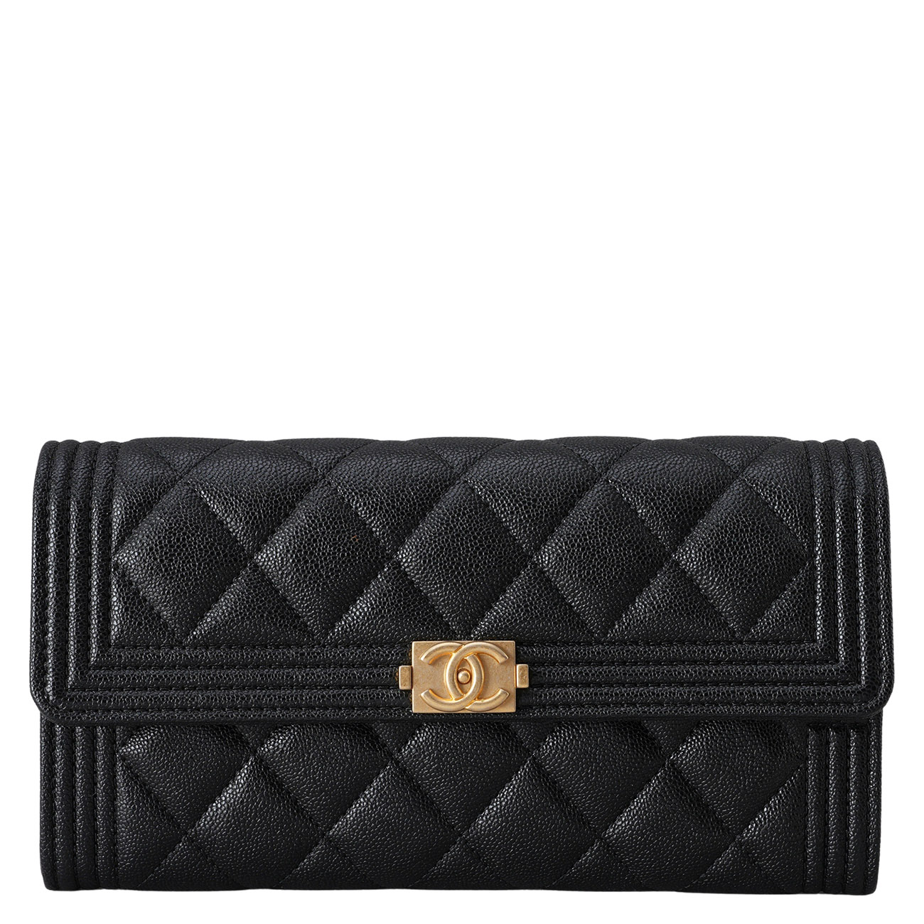 CHANEL(USED)샤넬 캐비어 보이샤넬 플랩 장지갑
