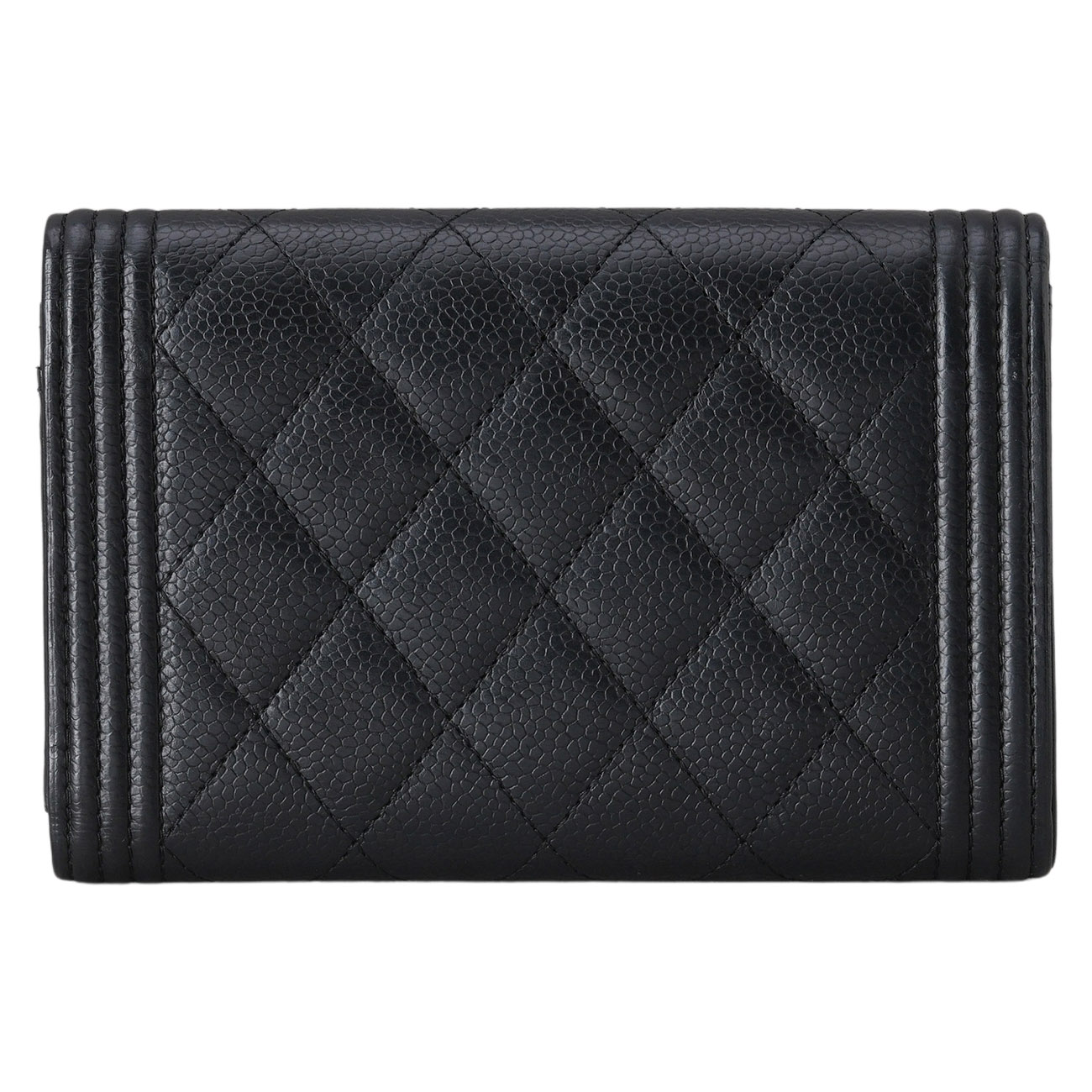 CHANEL(USED)샤넬 캐비어 보이샤넬 중지갑 블랙