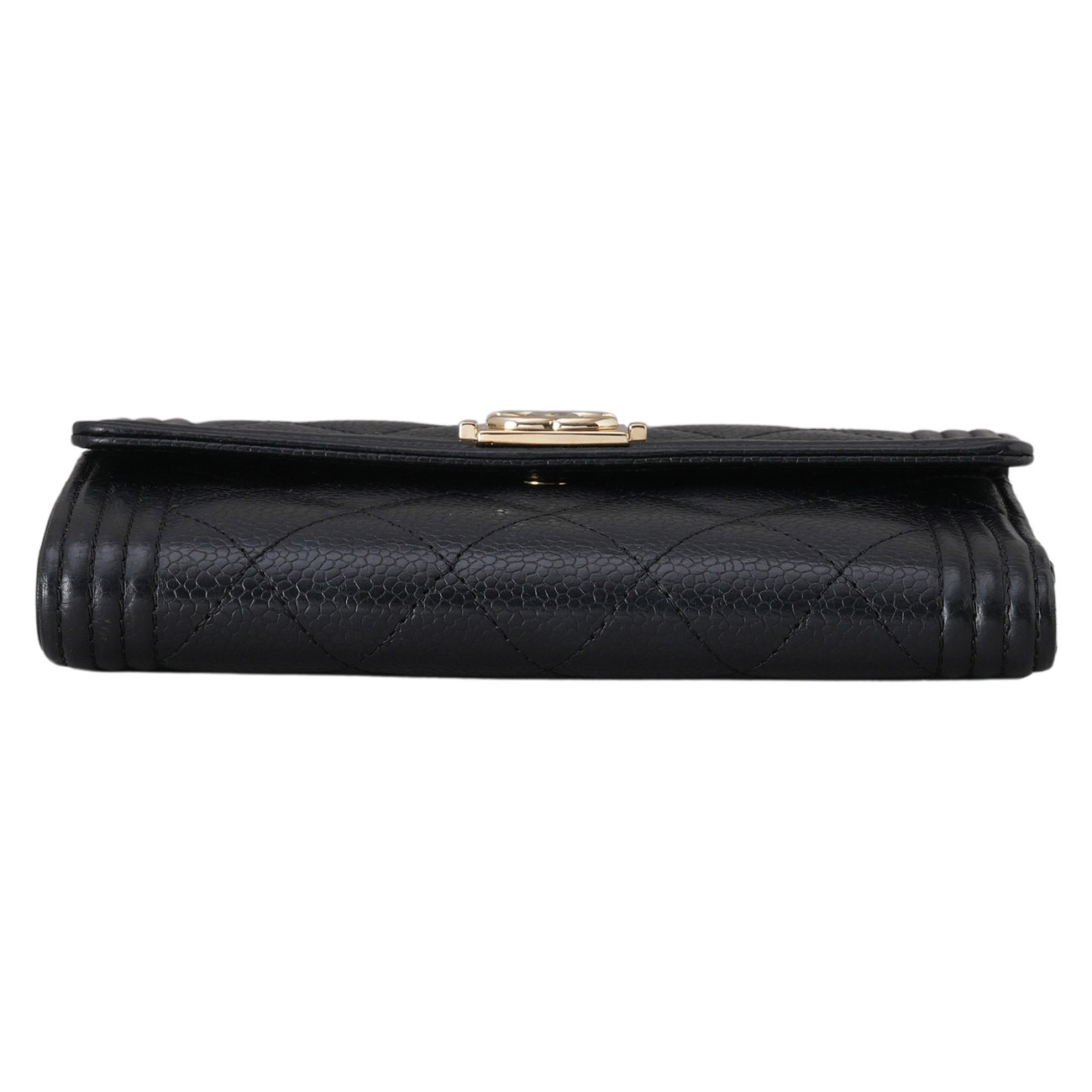 CHANEL(USED)샤넬 캐비어 보이샤넬 중지갑 블랙