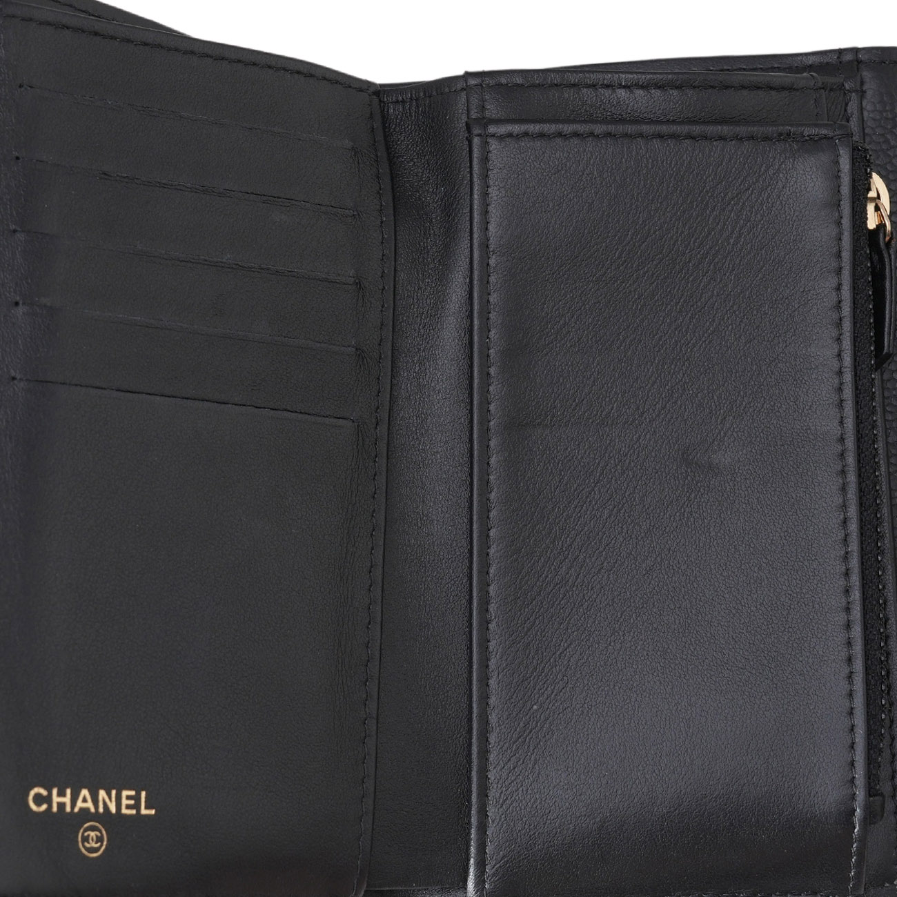 CHANEL(USED)샤넬 캐비어 보이샤넬 중지갑 블랙