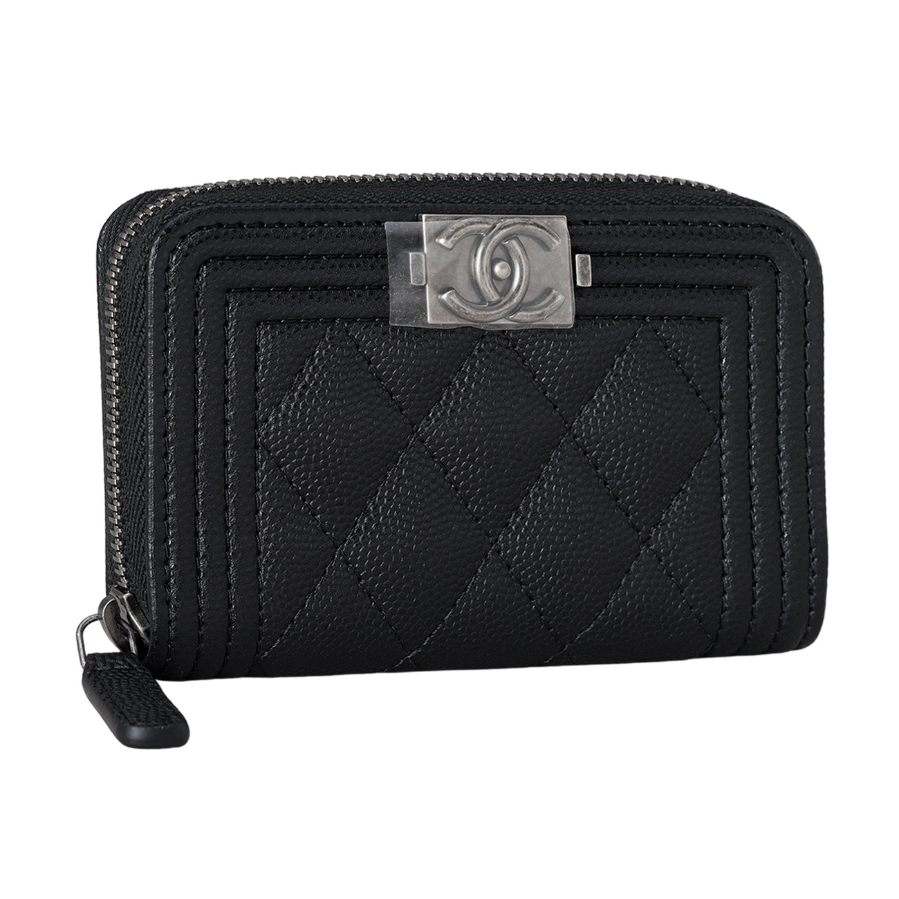 CHANEL(USED)샤넬 A80602 캐비어 보이샤넬 카드지갑