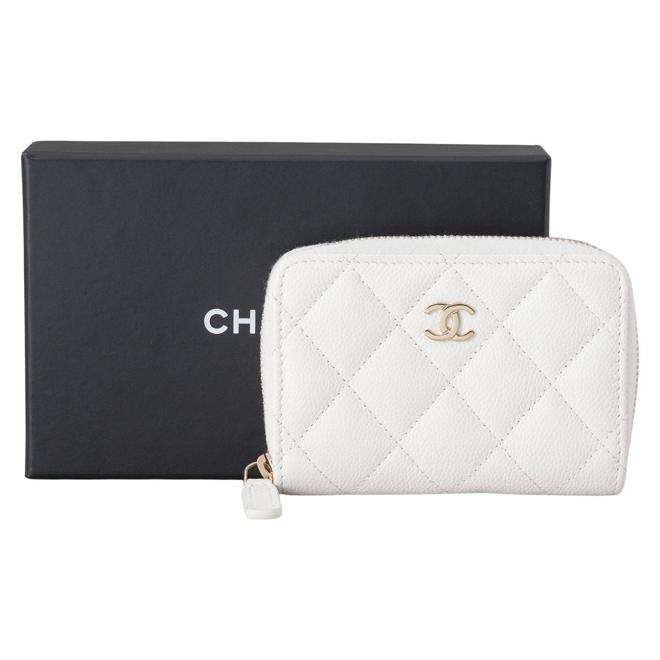 CHANEL(USED)샤넬 AP0216 캐비어 지퍼 카드지갑