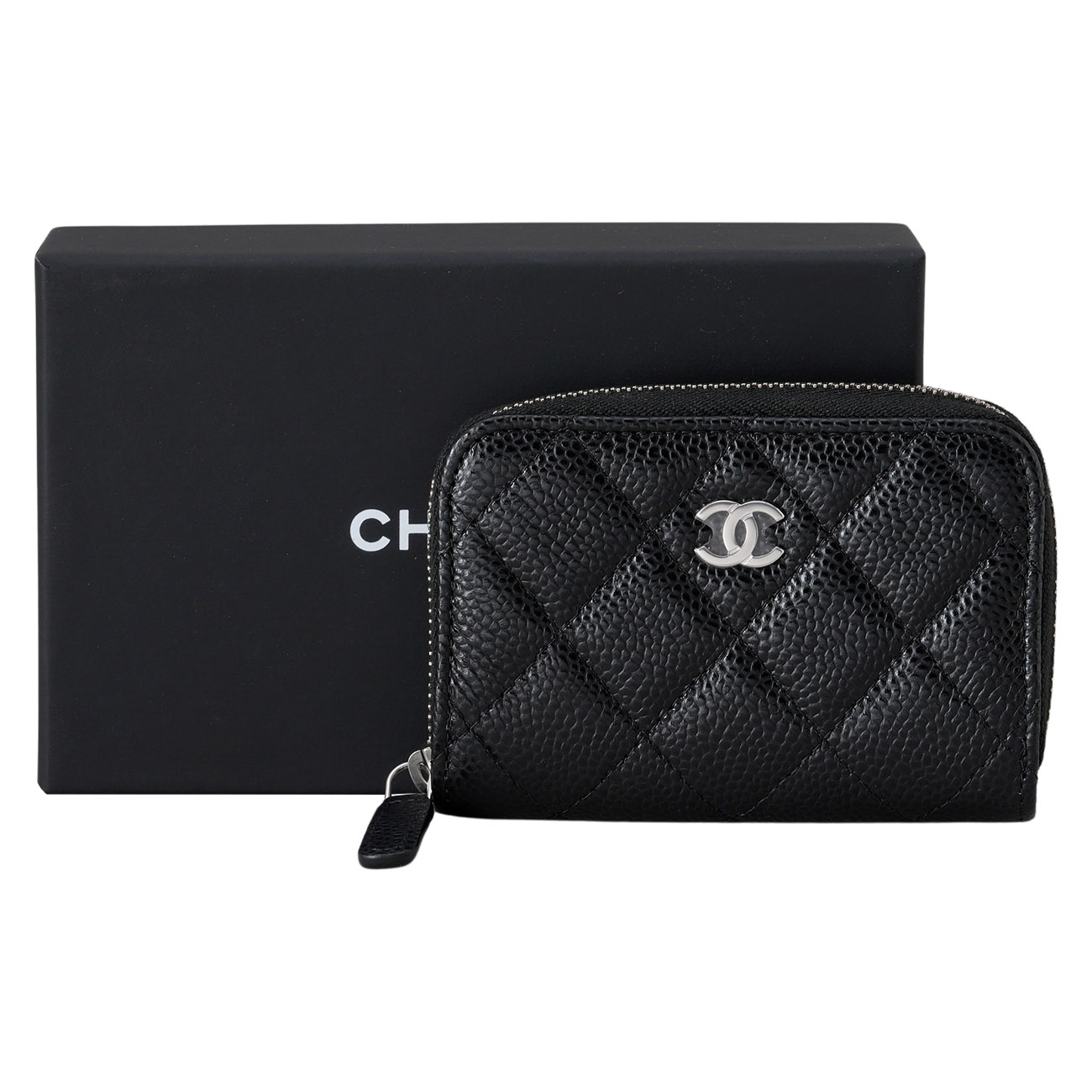 CHANEL(USED)샤넬 캐비어 클래식 지퍼 카드지갑