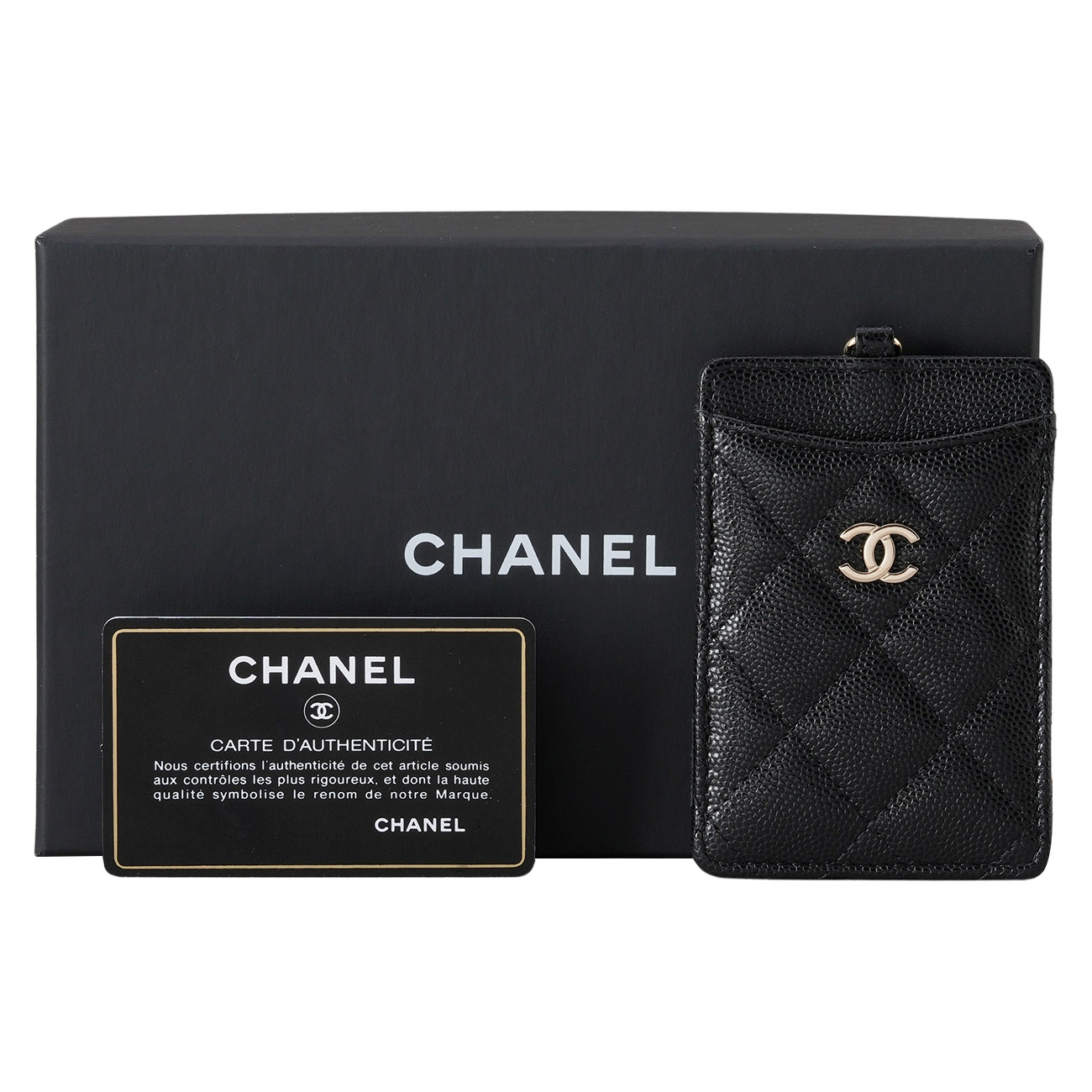 CHANEL(USED)샤넬 캐비어 클래식 카드지갑 네크리스