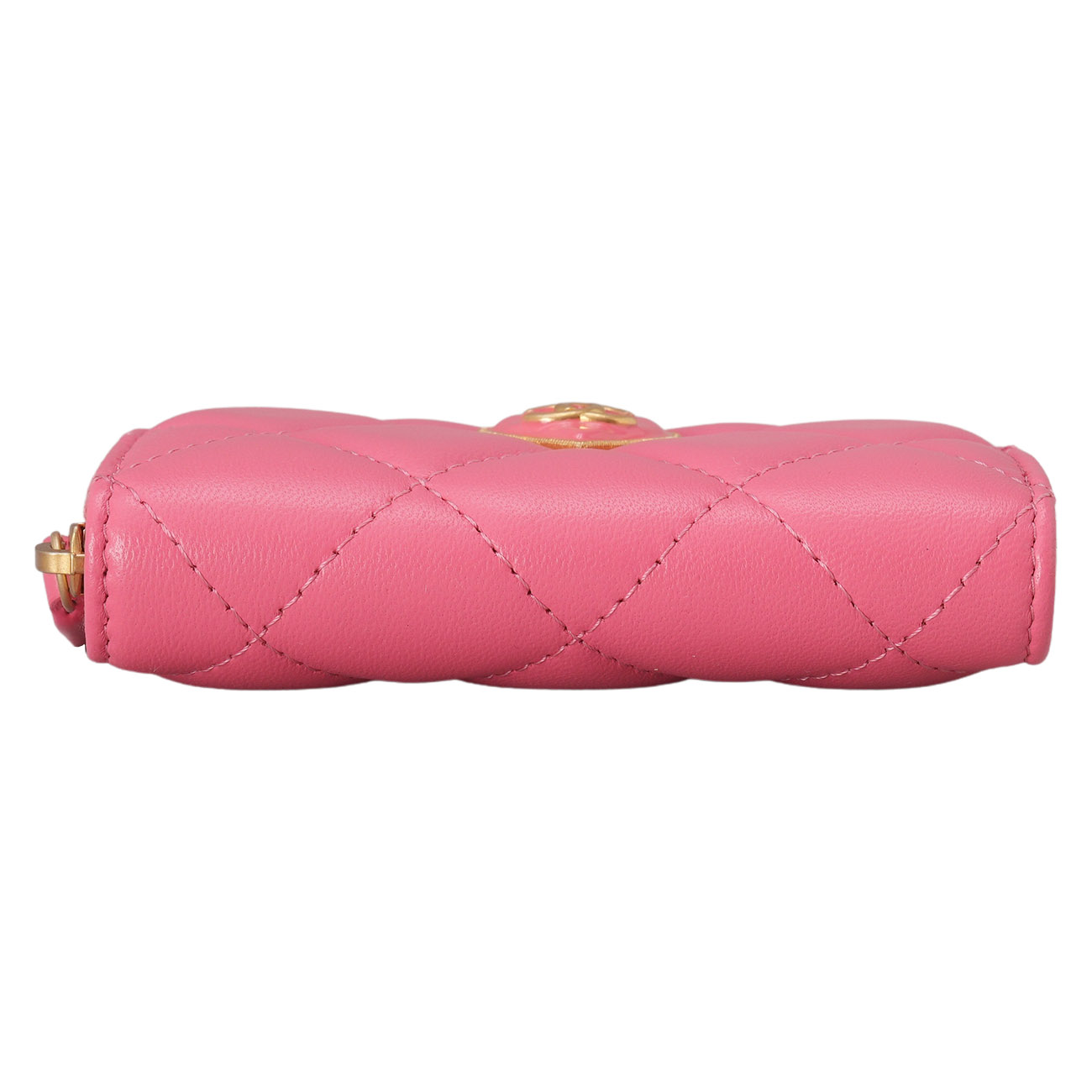 CHANEL(USED)샤넬 하트 지퍼돌이 카드지갑 핑크