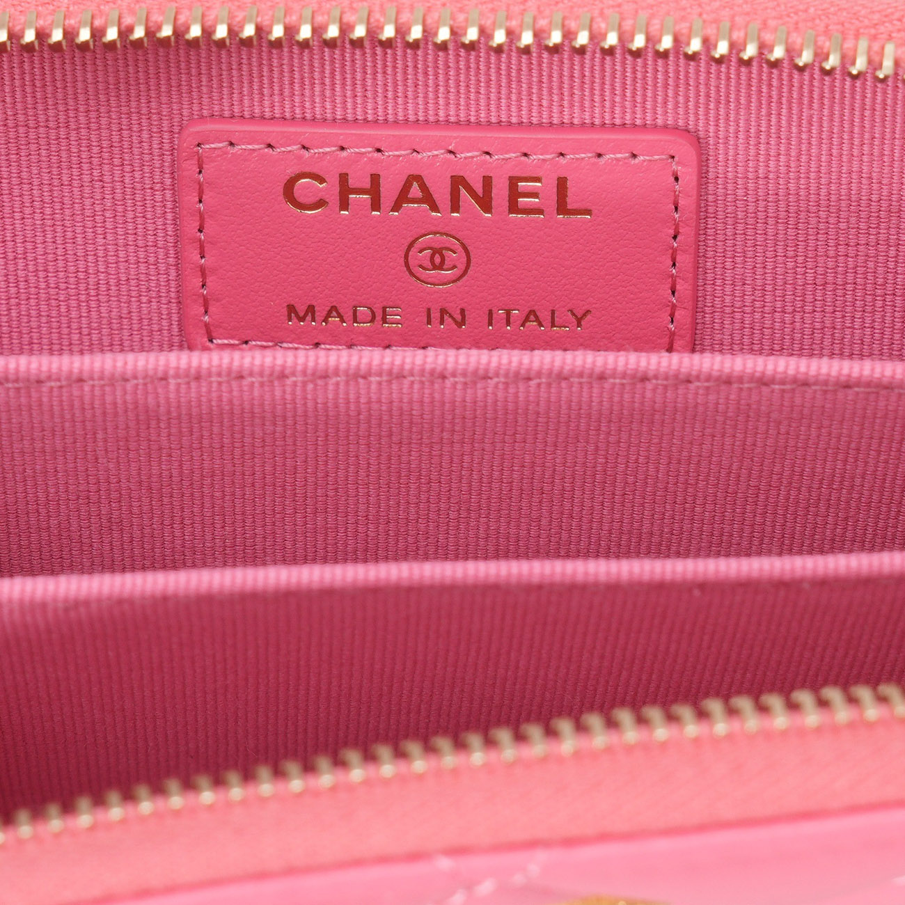 CHANEL(USED)샤넬 하트 지퍼돌이 카드지갑 핑크