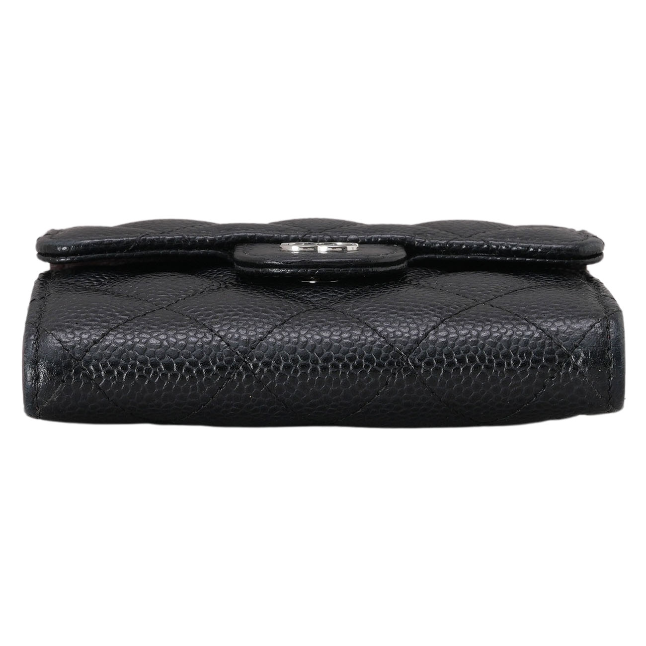 CHANEL(USED)샤넬 캐비어 클래식 반지갑 블랙은장