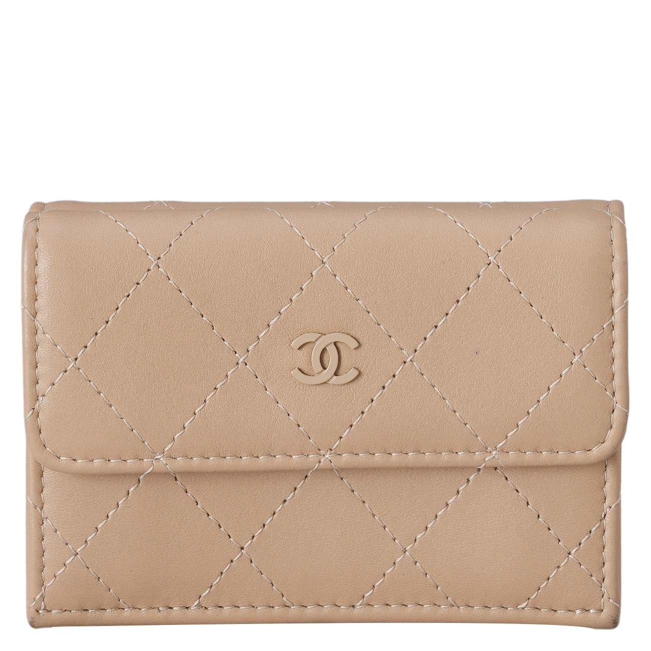 CHANEL(USED)샤넬 AP3882 시즌 3단 반지갑 베이지