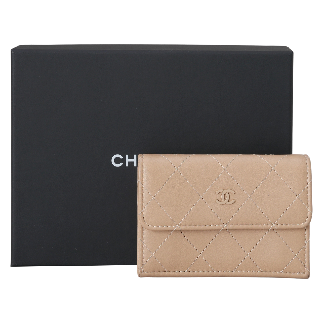 CHANEL(USED)샤넬 AP3882 시즌 3단 반지갑 베이지