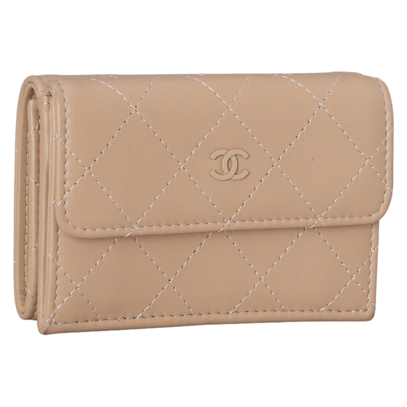 CHANEL(USED)샤넬 AP3882 시즌 3단 반지갑 베이지