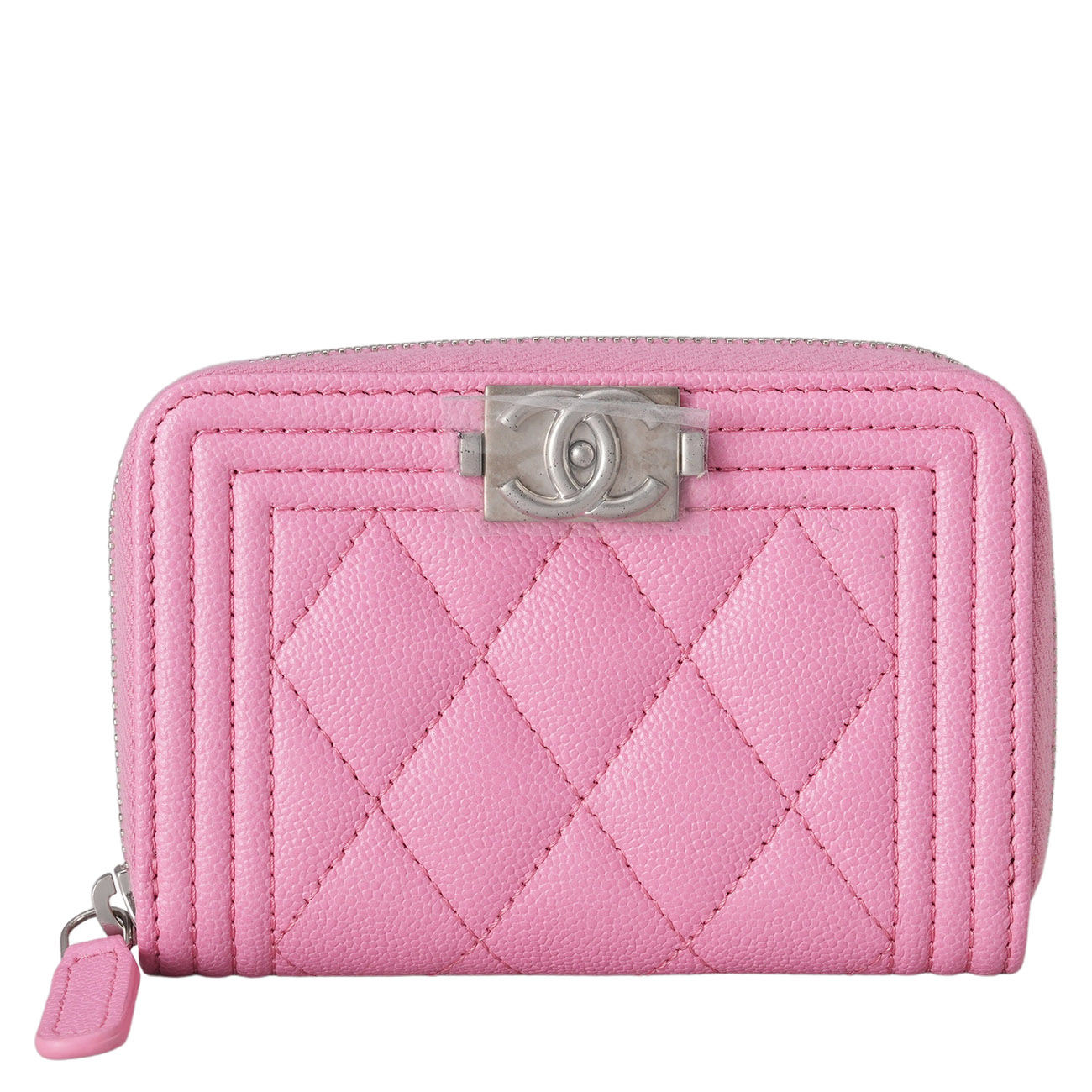 CHANEL(USED)샤넬 캐비어 보이샤넬 지퍼 카드지갑