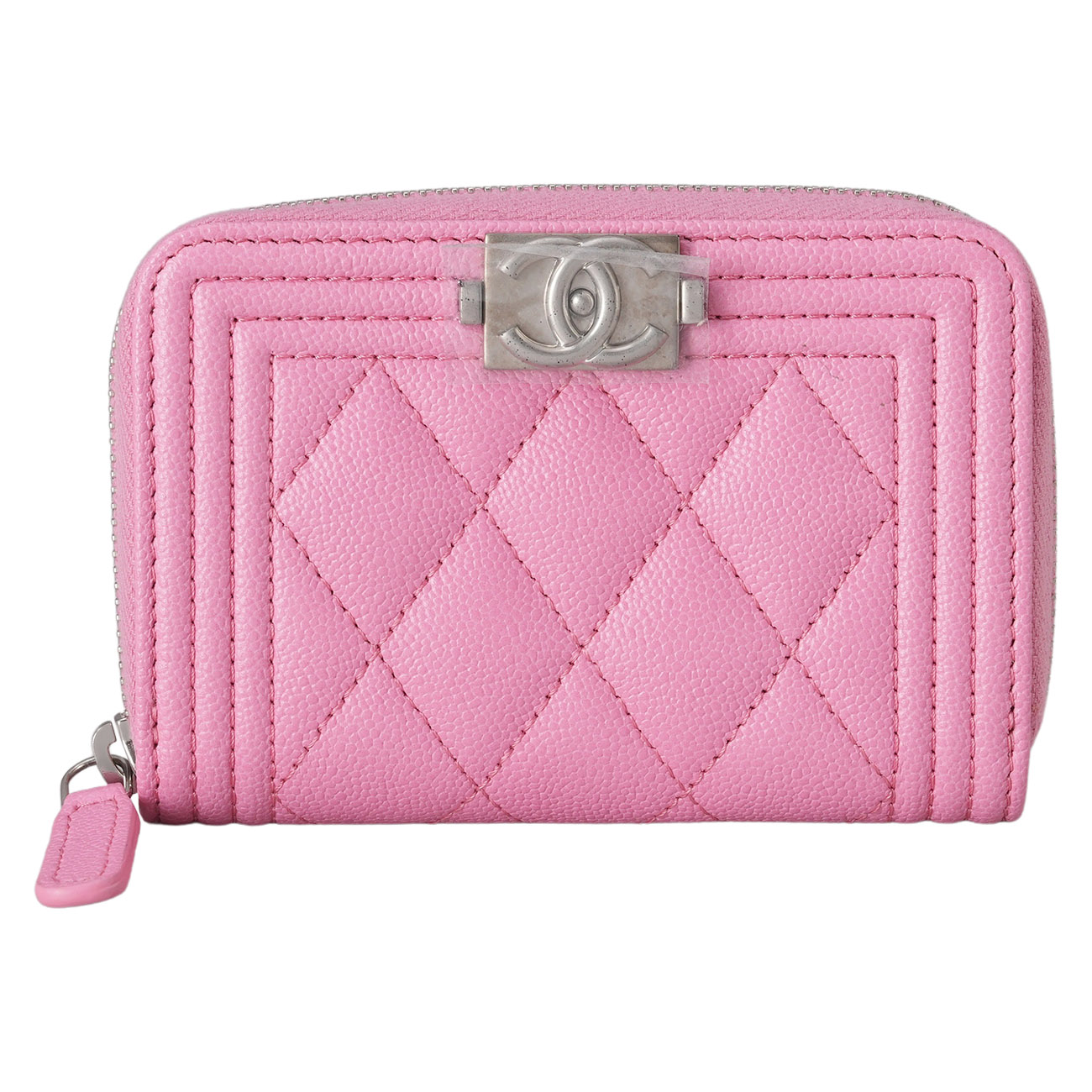 CHANEL(USED)샤넬 캐비어 보이샤넬 지퍼 카드지갑