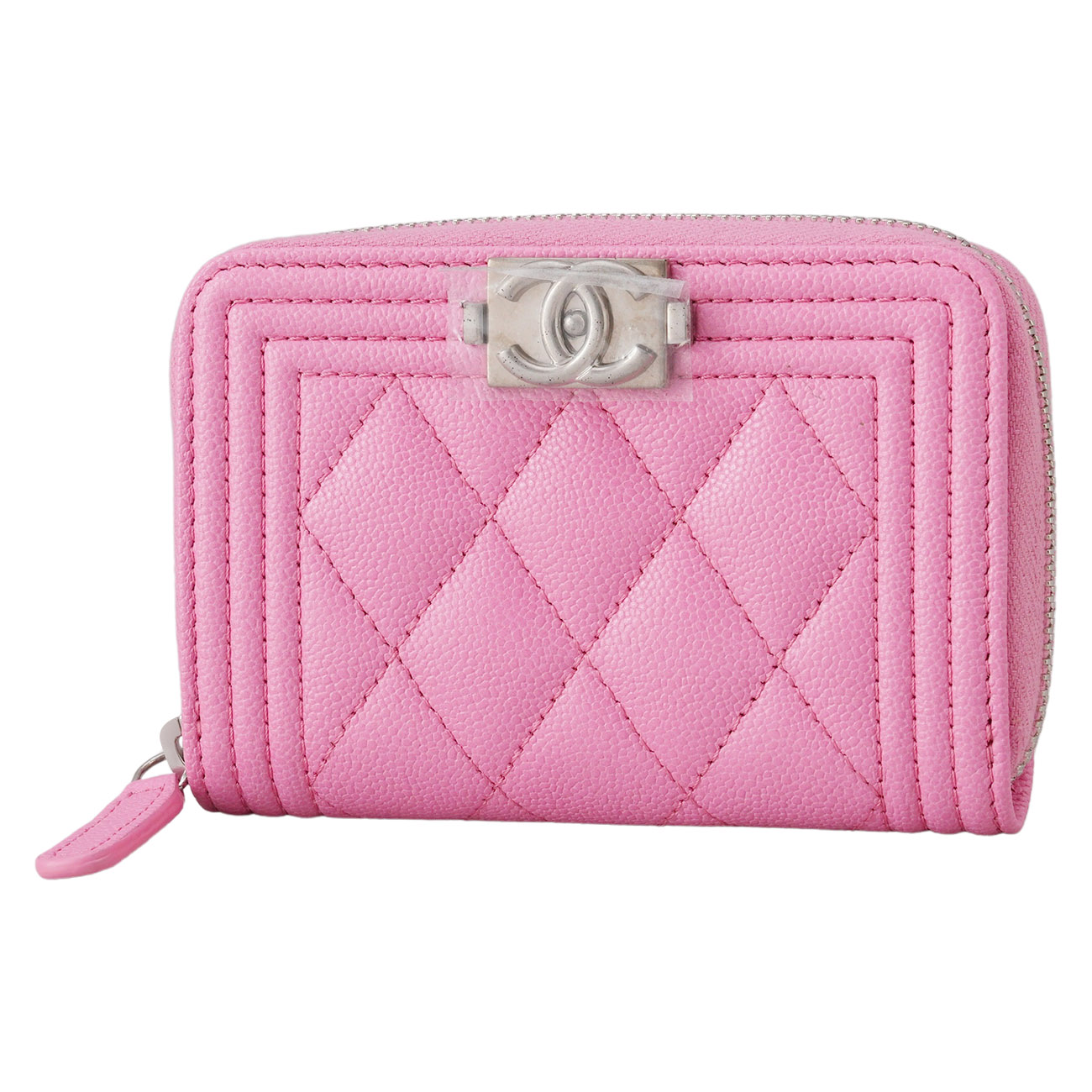 CHANEL(USED)샤넬 캐비어 보이샤넬 지퍼 카드지갑
