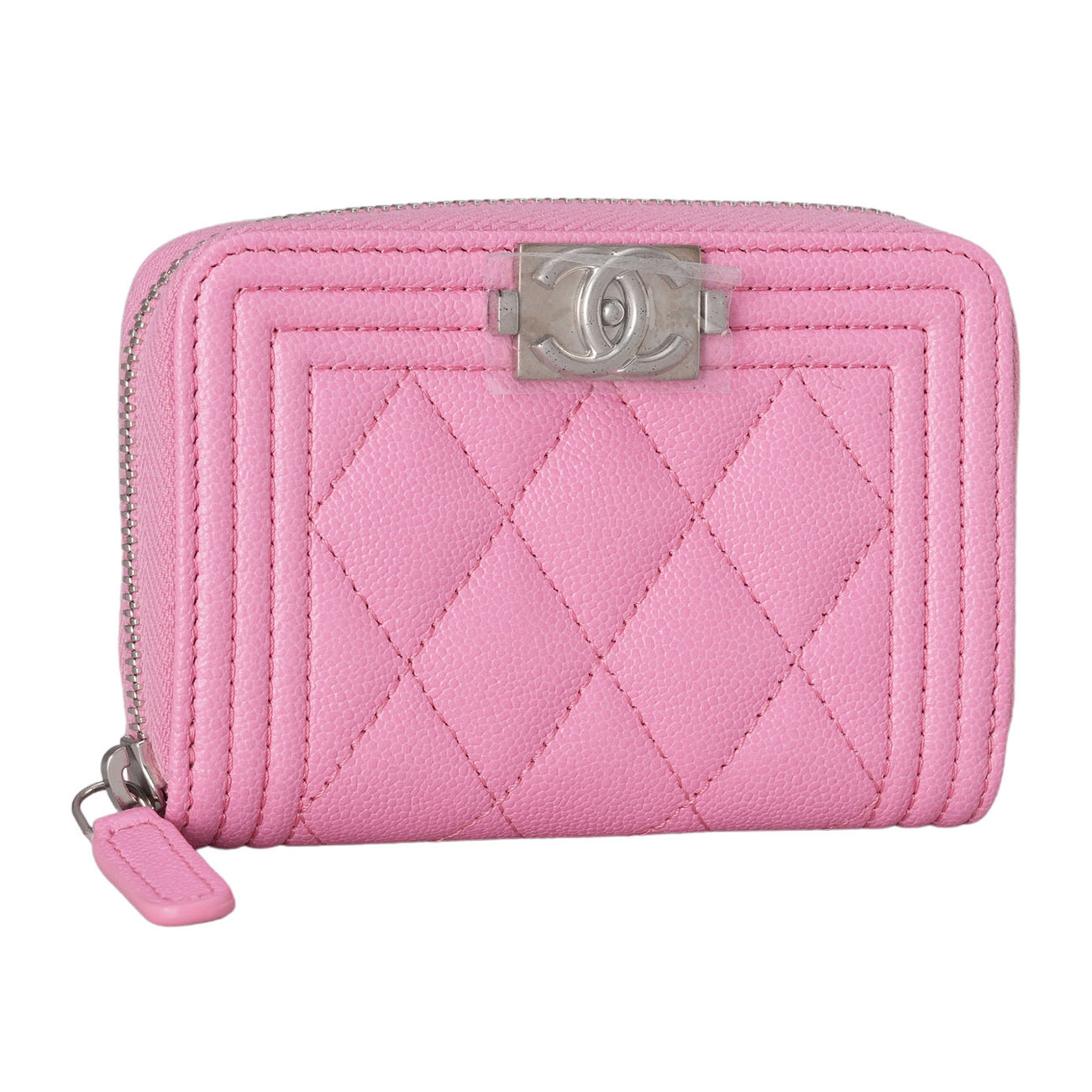 CHANEL(USED)샤넬 캐비어 보이샤넬 지퍼 카드지갑