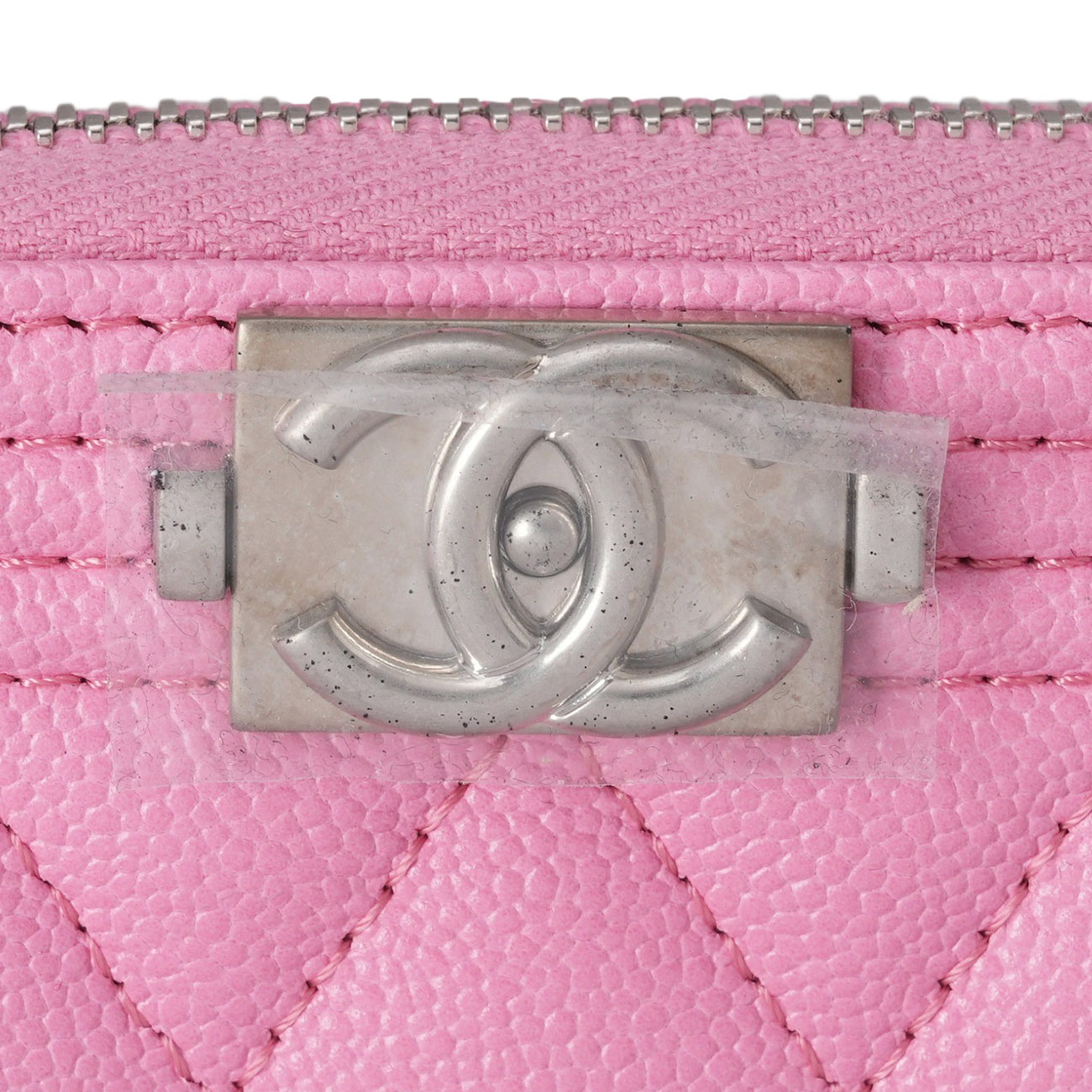 CHANEL(USED)샤넬 캐비어 보이샤넬 지퍼 카드지갑