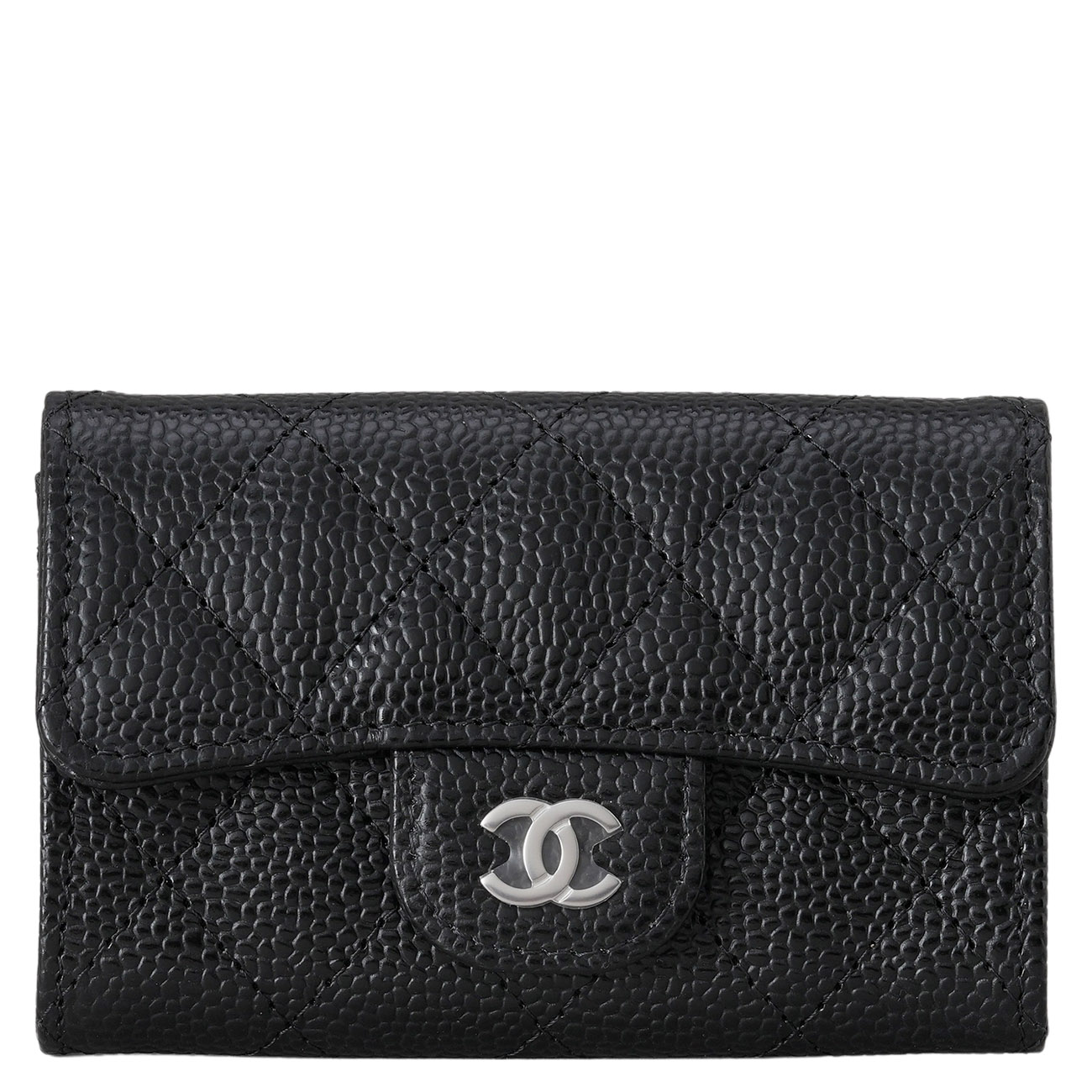 CHANEL(NEW)샤넬 AP0214 캐비어 클래식 플랩 카드지갑 은장 (새상품) NEW PRODUCT