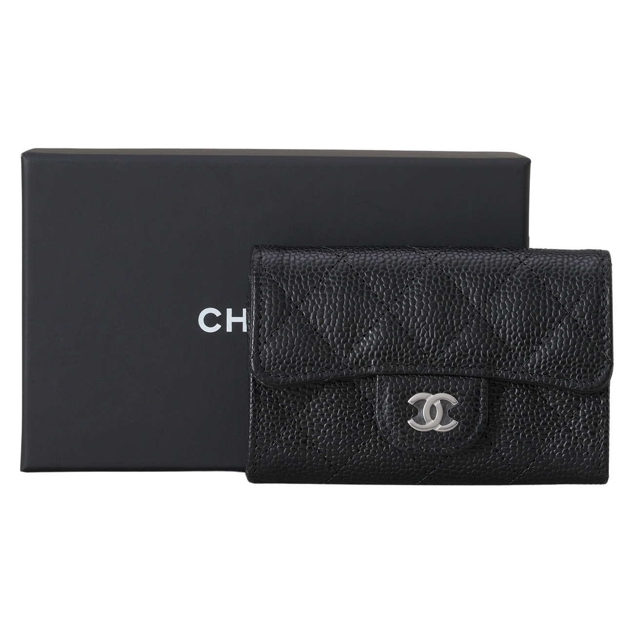 CHANEL(NEW)샤넬 AP0214 캐비어 클래식 플랩 카드지갑 은장 (새상품) NEW PRODUCT