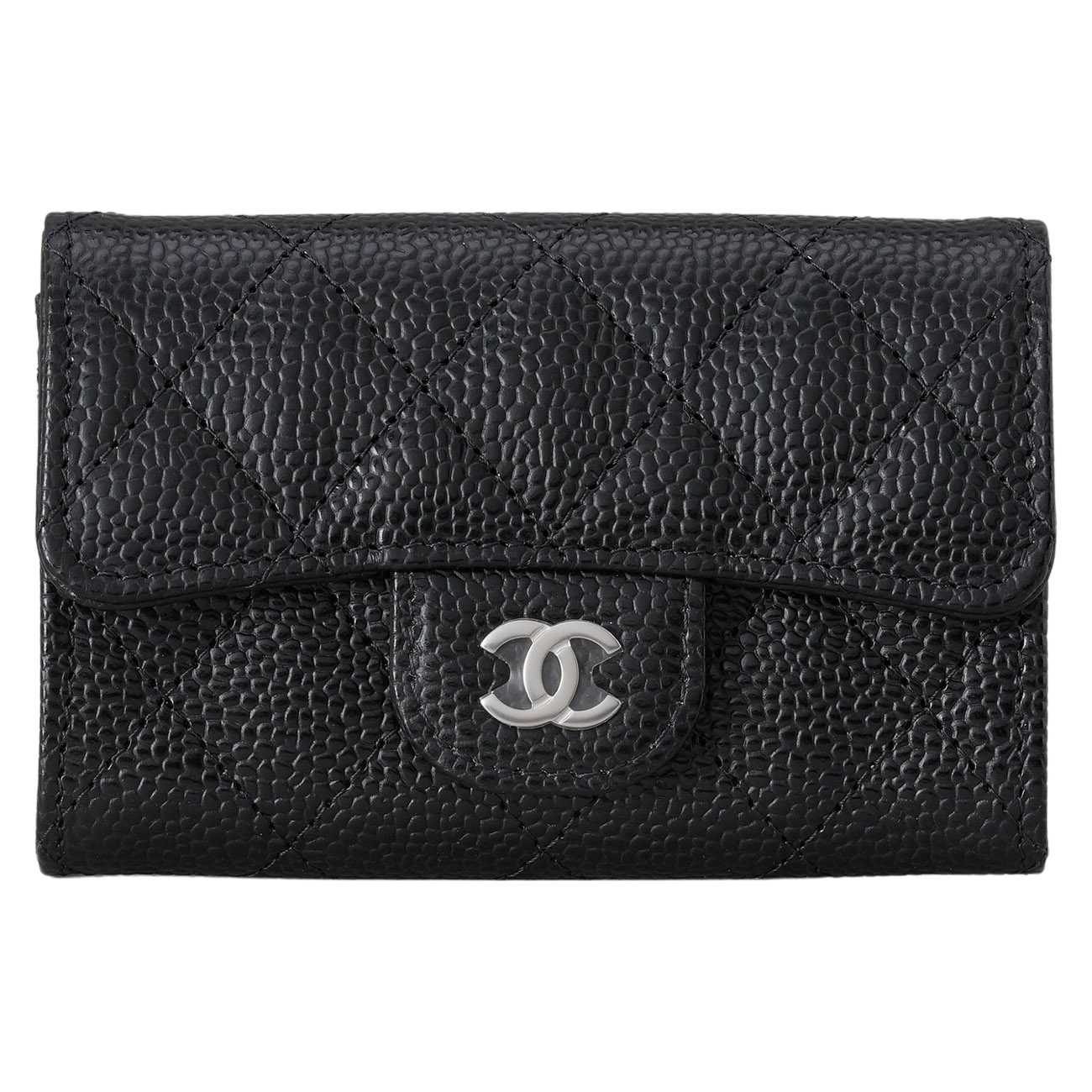 CHANEL(NEW)샤넬 AP0214 캐비어 클래식 플랩 카드지갑 은장 (새상품) NEW PRODUCT