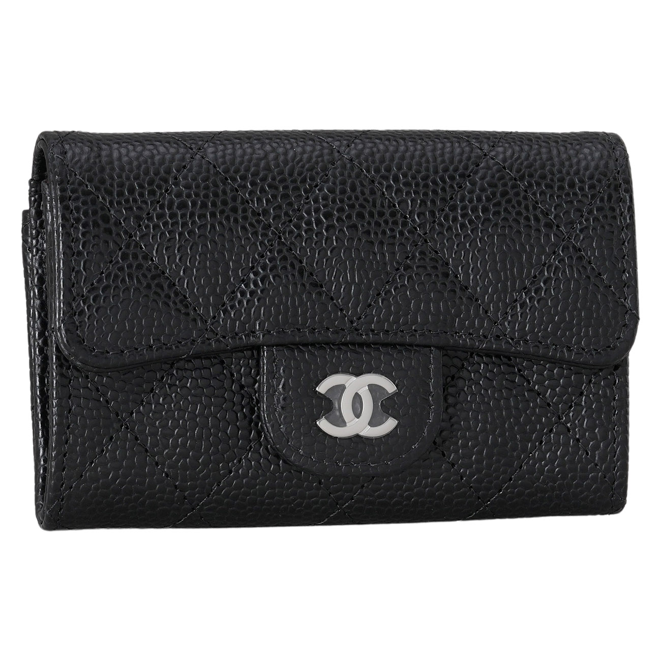 CHANEL(NEW)샤넬 AP0214 캐비어 클래식 플랩 카드지갑 은장 (새상품) NEW PRODUCT