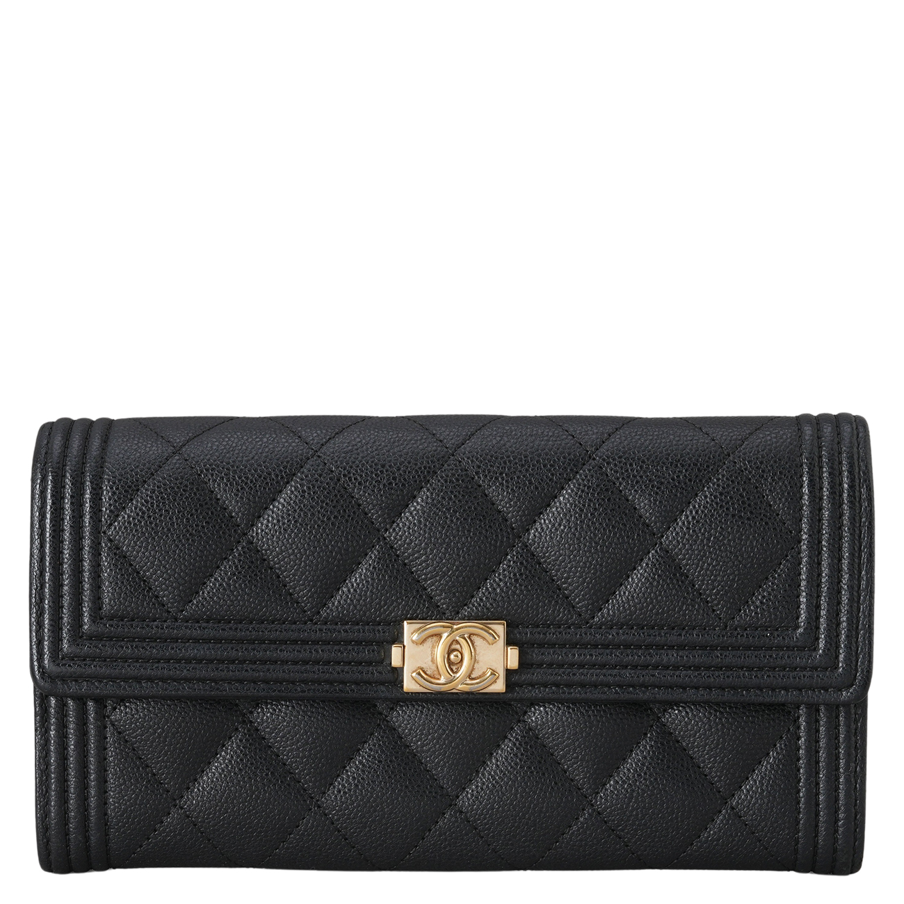 CHANEL(USED)샤넬 캐비어 보이 플랩 장지갑